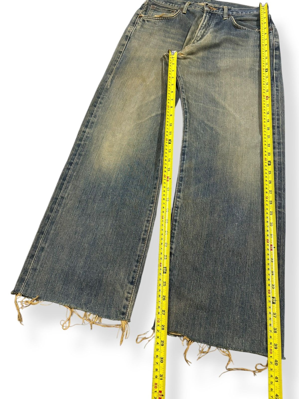 Edwin Vintage Edwin 505X Selvedge Mud Wash Baggy Frayed Leg Jeans Size US 30 / EU 46 - 16 Thumbnail