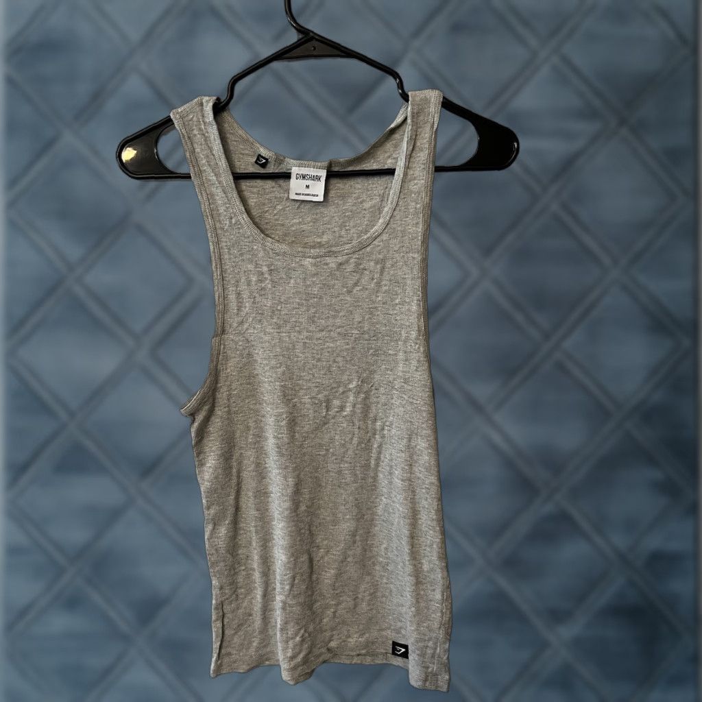 Gymshark VINTAGE Gymshark Women's Tank Top Medium Gray Marble Activewear 90s Size ONE SIZE - 1 Thumbnail