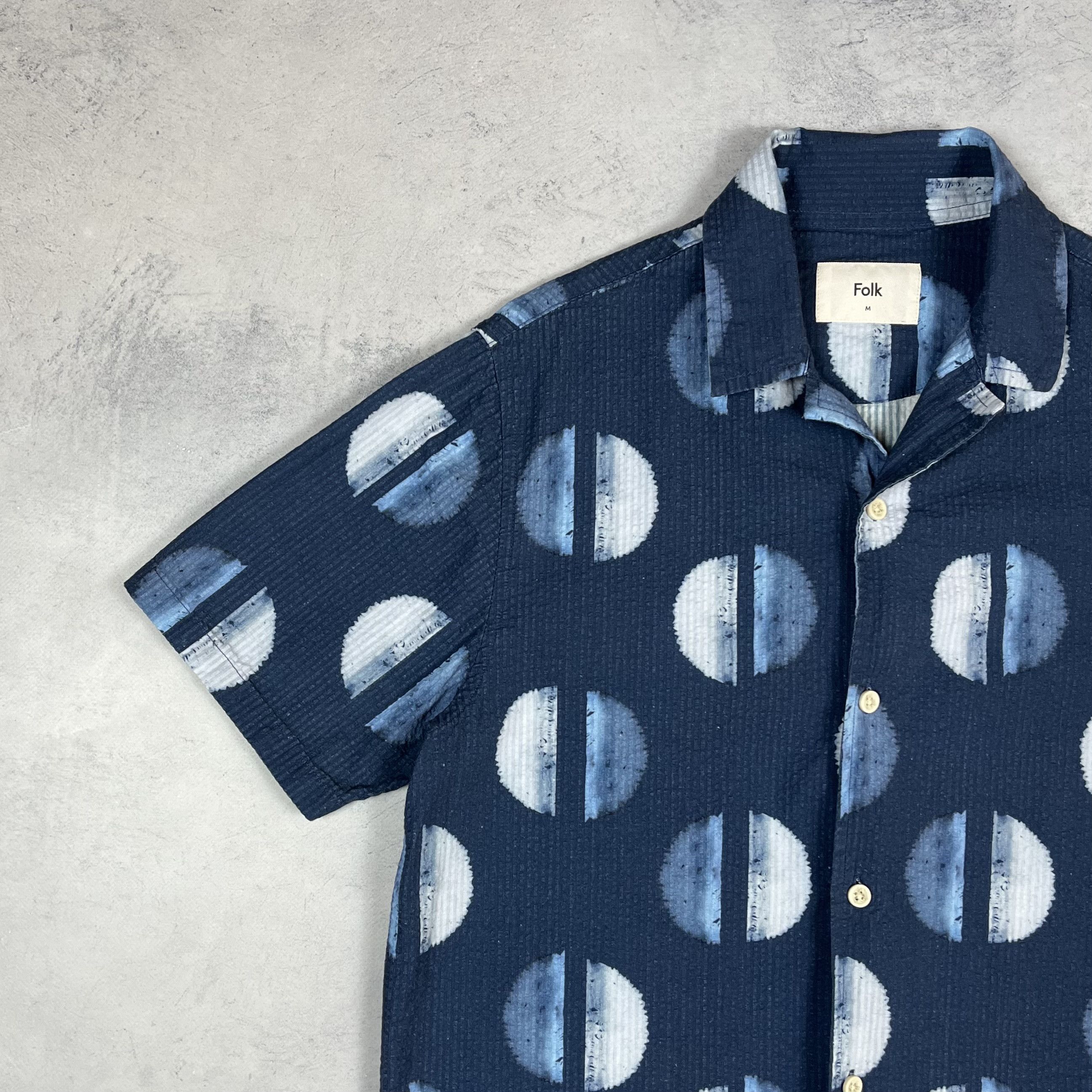 Folk Folk Geometric Pattern Button Up Short Sleeve Shirt Size US M / EU 48-50 / 2 - 7 Thumbnail