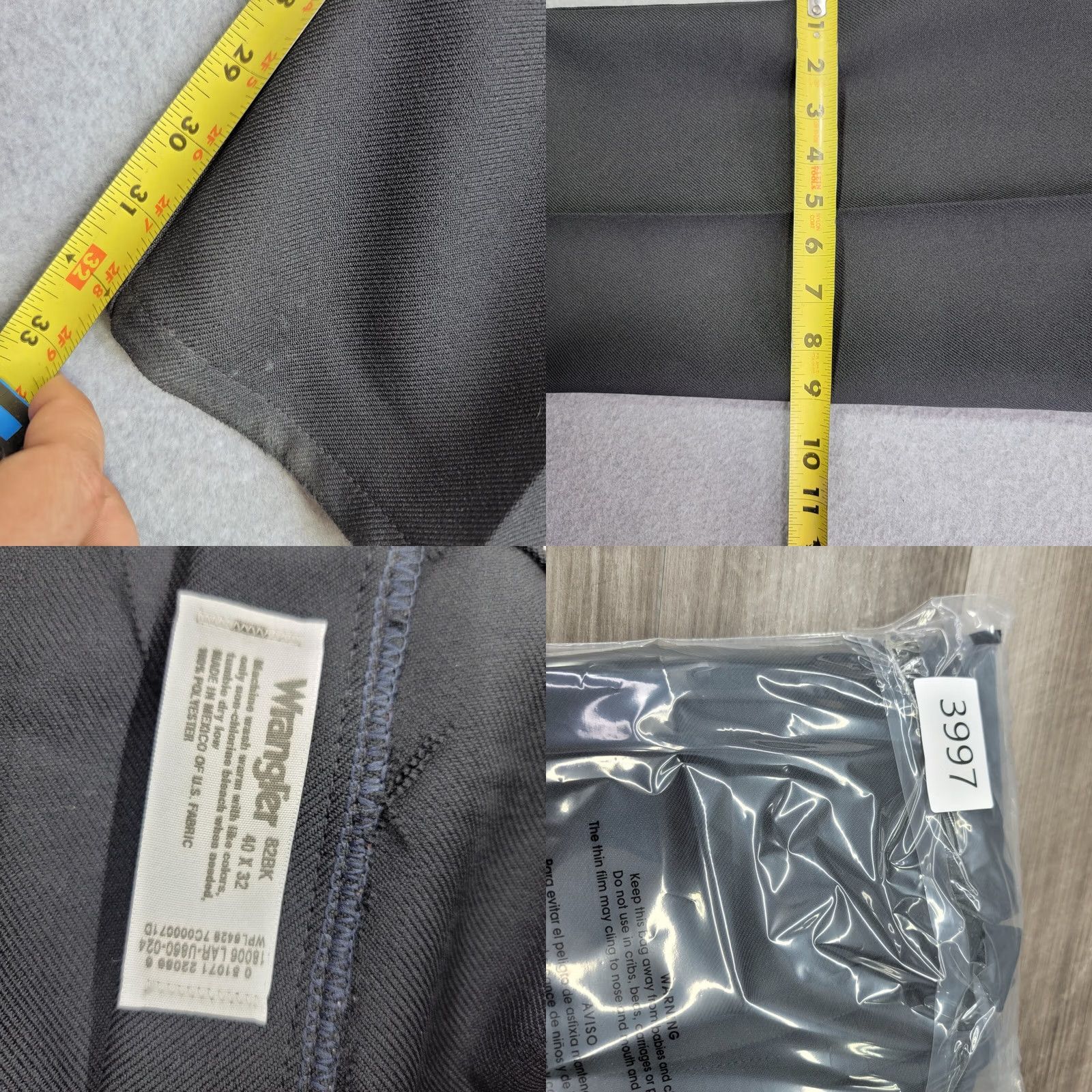 Wrangler VINTAGE Wrangler Jeans Mens W44 L30 Black Wrancher Trousers 82BK Polyester Denim Jeans 90s Mens Size US 44 / EU 60 - 9 Thumbnail