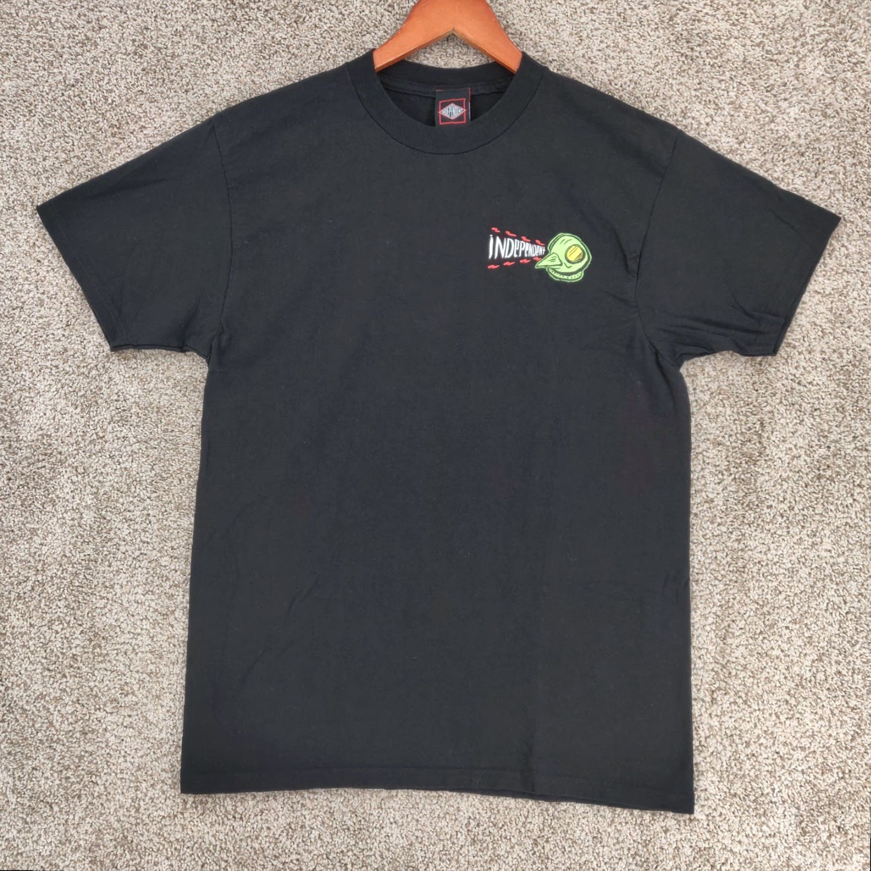 Vintage VINTAGE Independent Trucks Shirt Mens Medium Tony Hawk Short Sleeve Y2k 90s Logo Black Cotton Knit Crew Neck Size US M / EU 48-50 / 2 - 2 Thumbnail