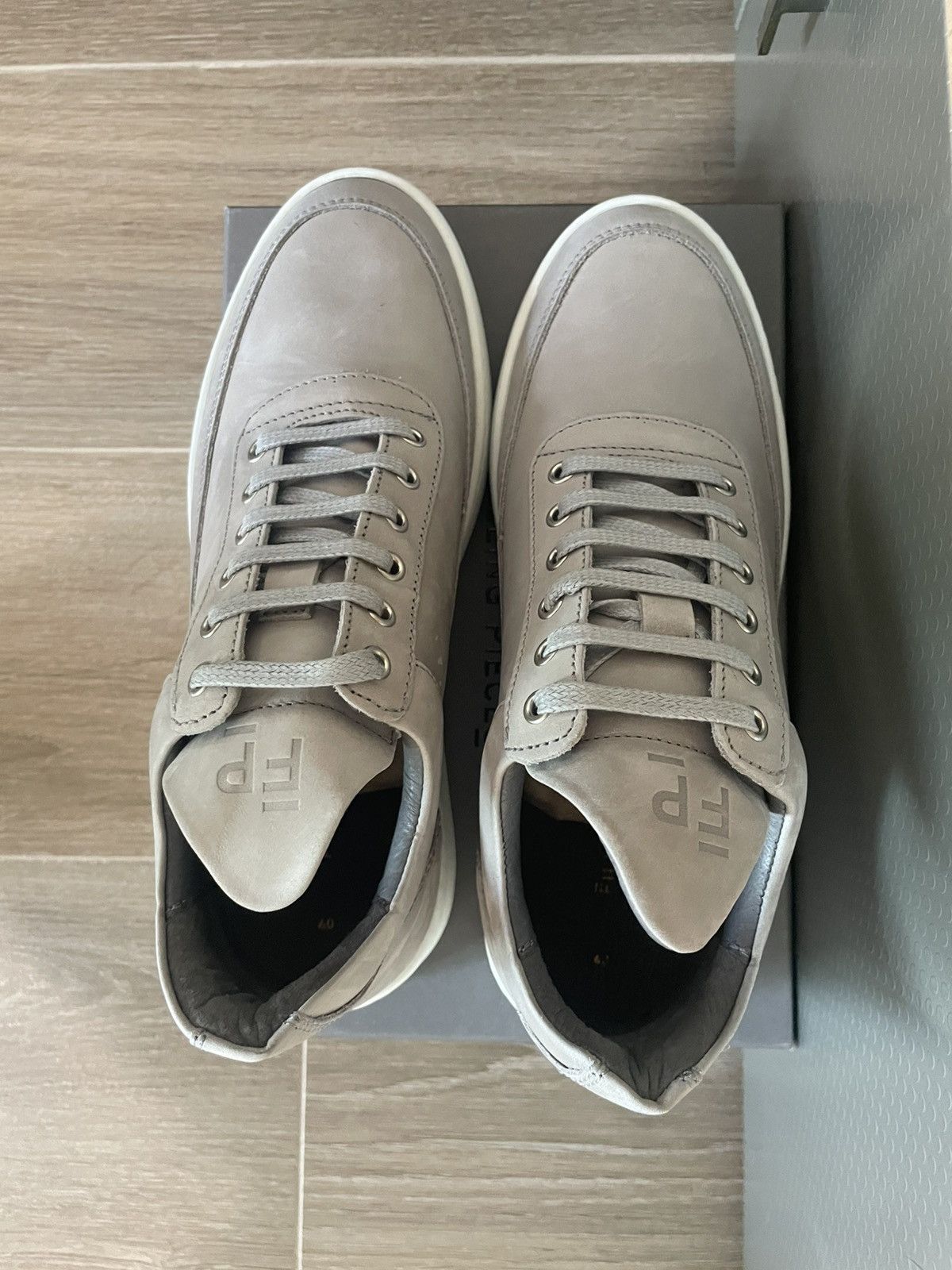 Filling Pieces Filling Pieces Leather Sneakers Grey Size US 7 / EU 40 - 6 Thumbnail