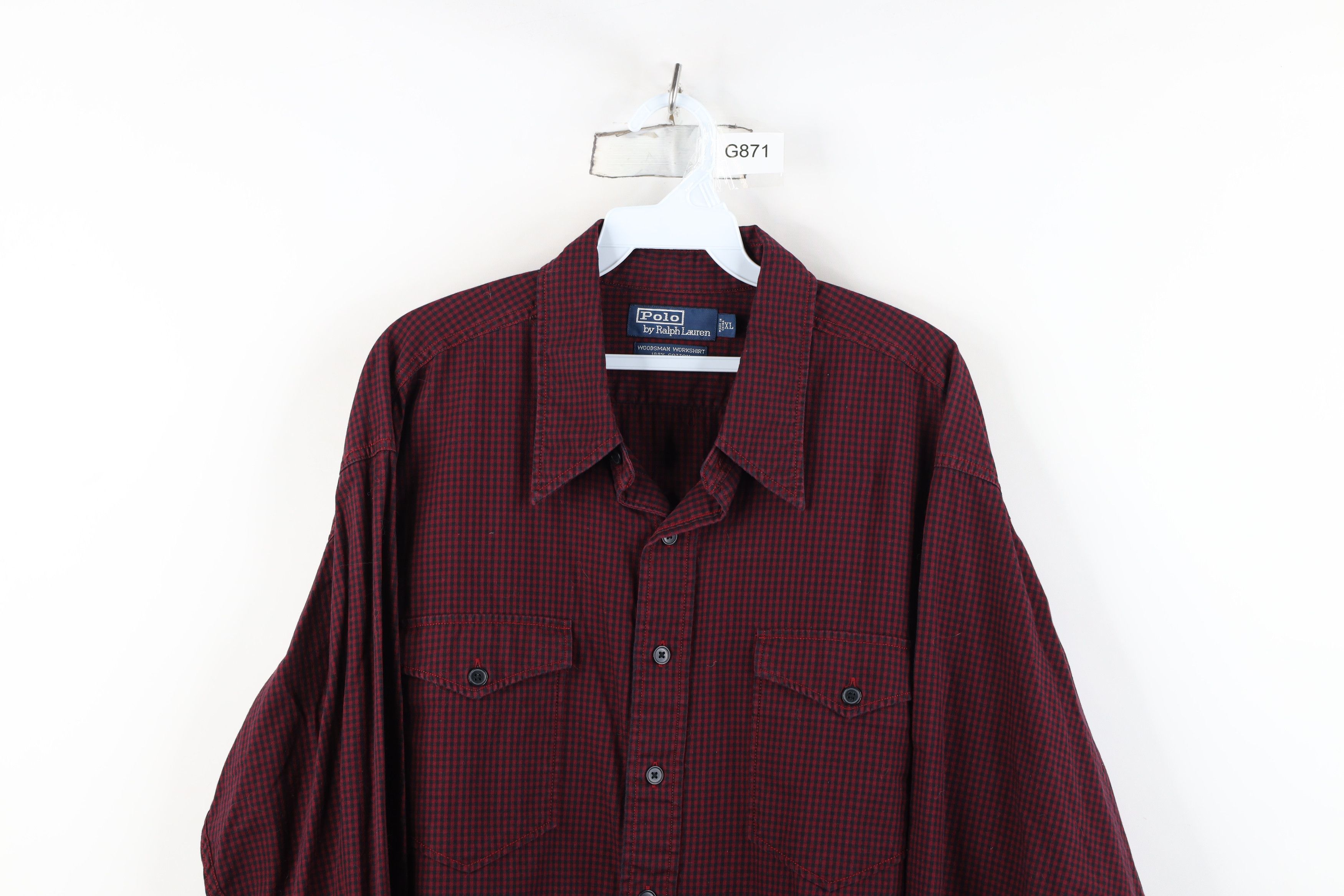 Ralph Lauren Vintage 90s Ralph Lauren Workshirt Button Shirt Plaid Red Size US XL / EU 56 / 4 - 2 Thumbnail