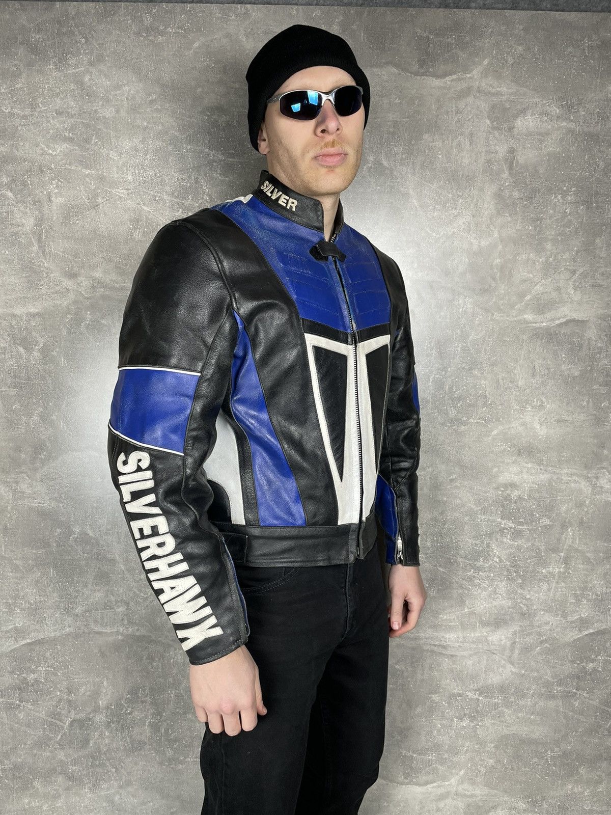 Genuine Leather × Vintage Rare! Vintage Racing Leather Biker Jacket 90s Size US M / EU 48-50 / 2 - 2 Thumbnail