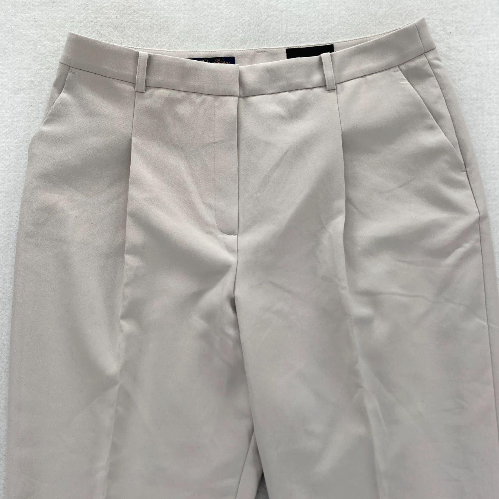 Brooks Brothers Brooks Brothers Dress Pants Women's 16 Gray Bonotto Italian Stretch Fabric Tapered Fit Regular Front Pleated Crew Pockets Size 38" / US 16 / IT 52 - 2 Thumbnail