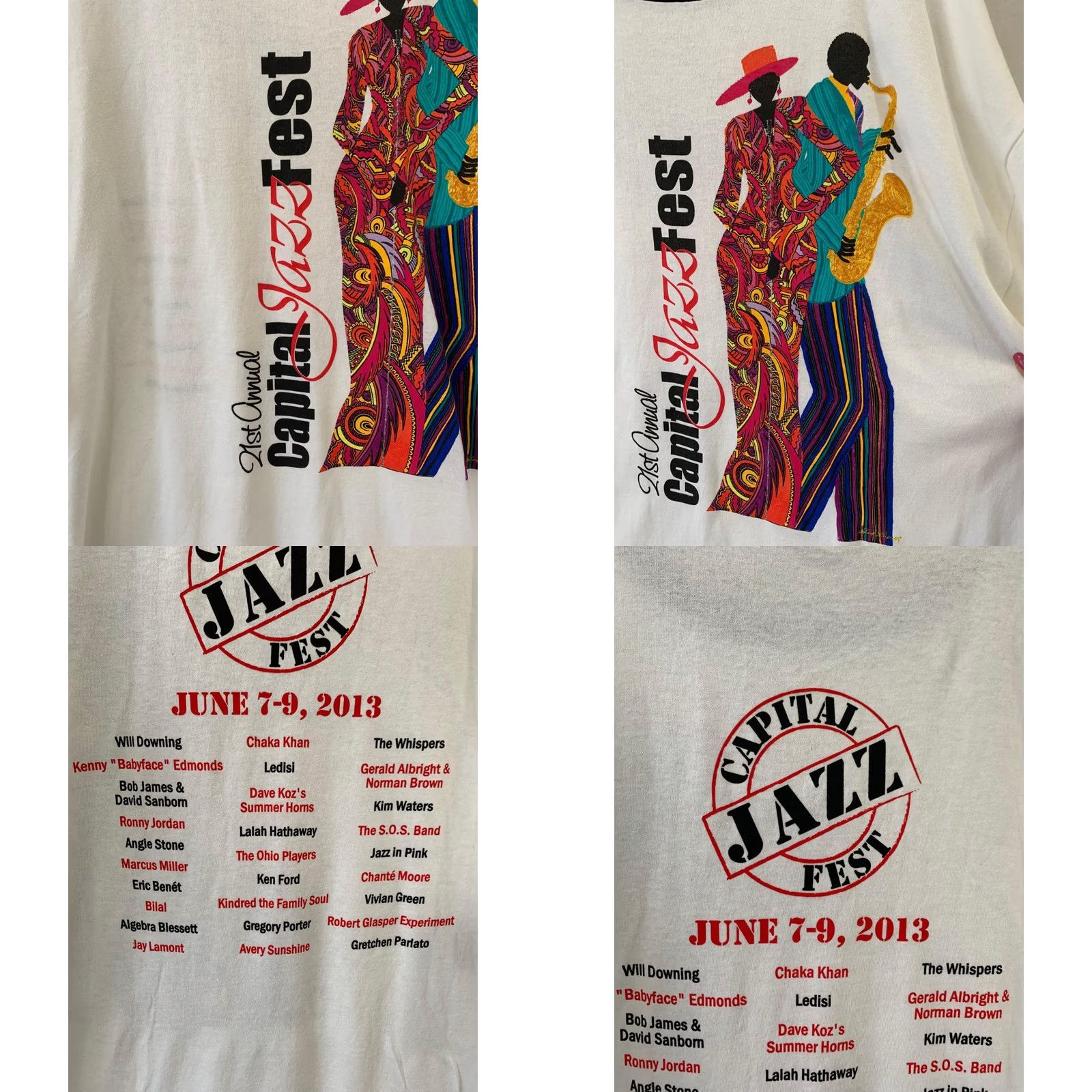 Anvil VINTAGE Capital Jazz Fest Ringer T-Shirt 21st Annual XXL White Black Anvil Men T-Shirt Jazz Size US XXL / EU 58 / 5 - 8 Thumbnail