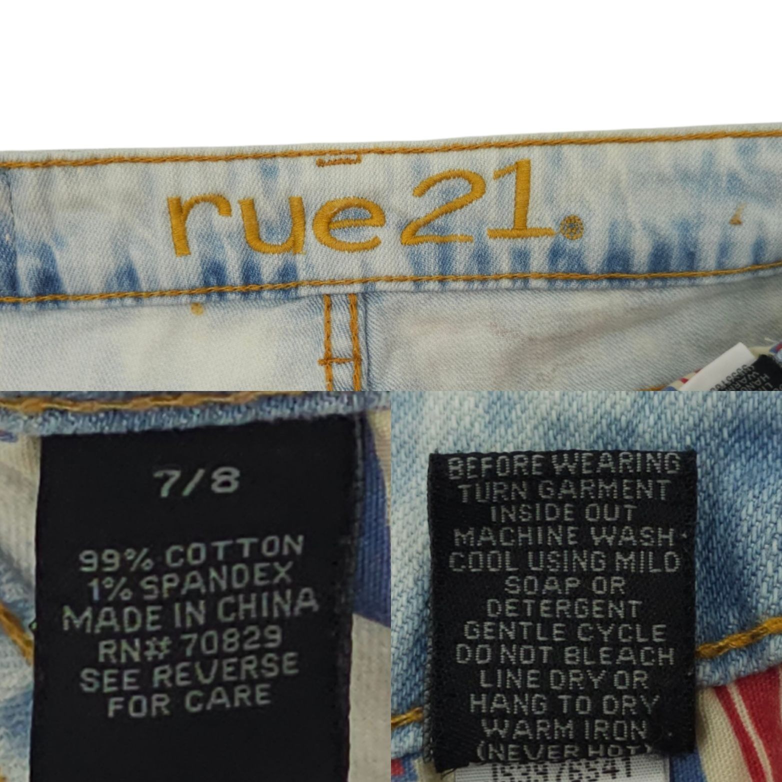 rue21 rue21 Denim Cutoff Shorts 7/8 Light Wash Distressed Aztec Bo Size 32" / US 10 / IT 46 - 8 Thumbnail