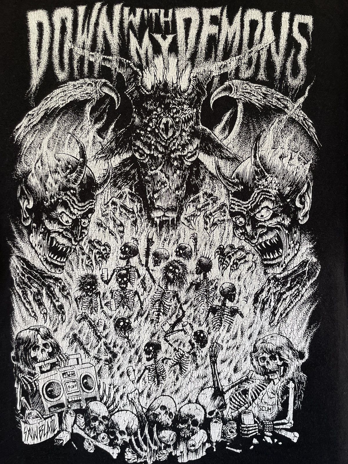 Band Tees Vintage Down Ith My Demon T-Shirt Y2K Skate Black RARE Size US M / EU 48-50 / 2 - 4 Thumbnail