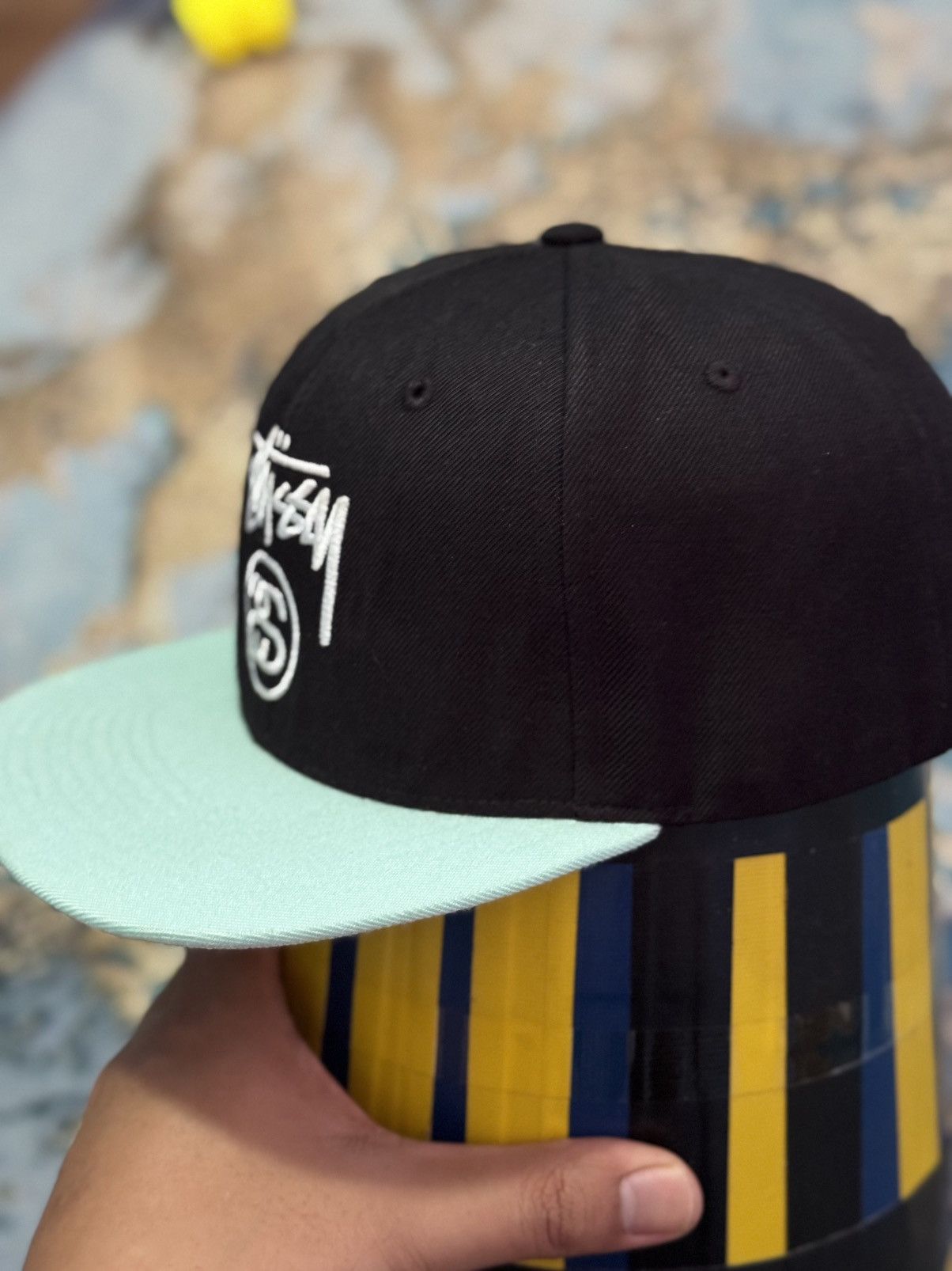 Starter × Stussy Stussy x starter SS Link Black Mint Green Snapback hat Size ONE SIZE - 3 Thumbnail