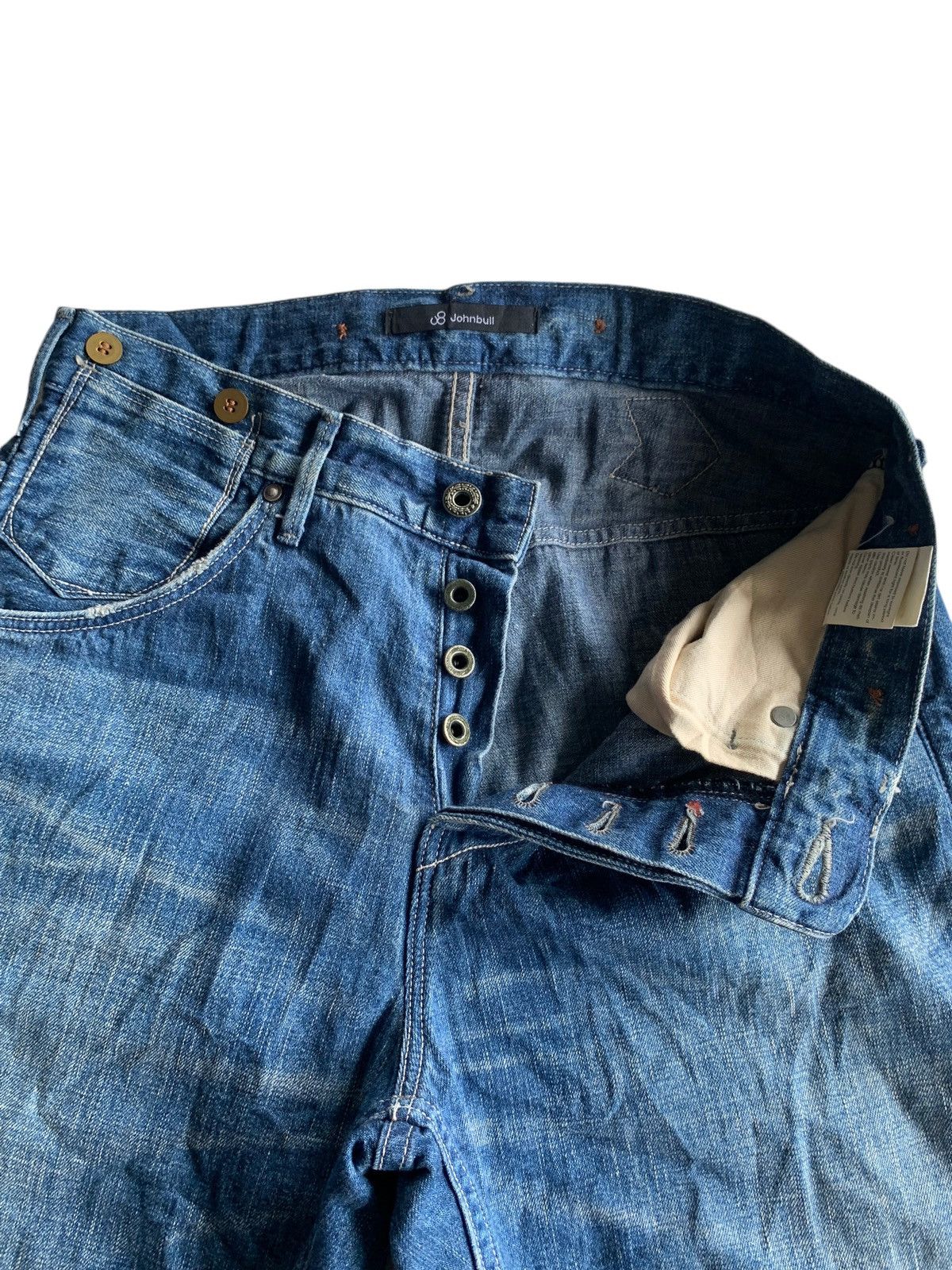 Japanese Brand × Vintage Johnbull Buckle Back Selvedge Jeans Denim Size US 29 - 7 Thumbnail