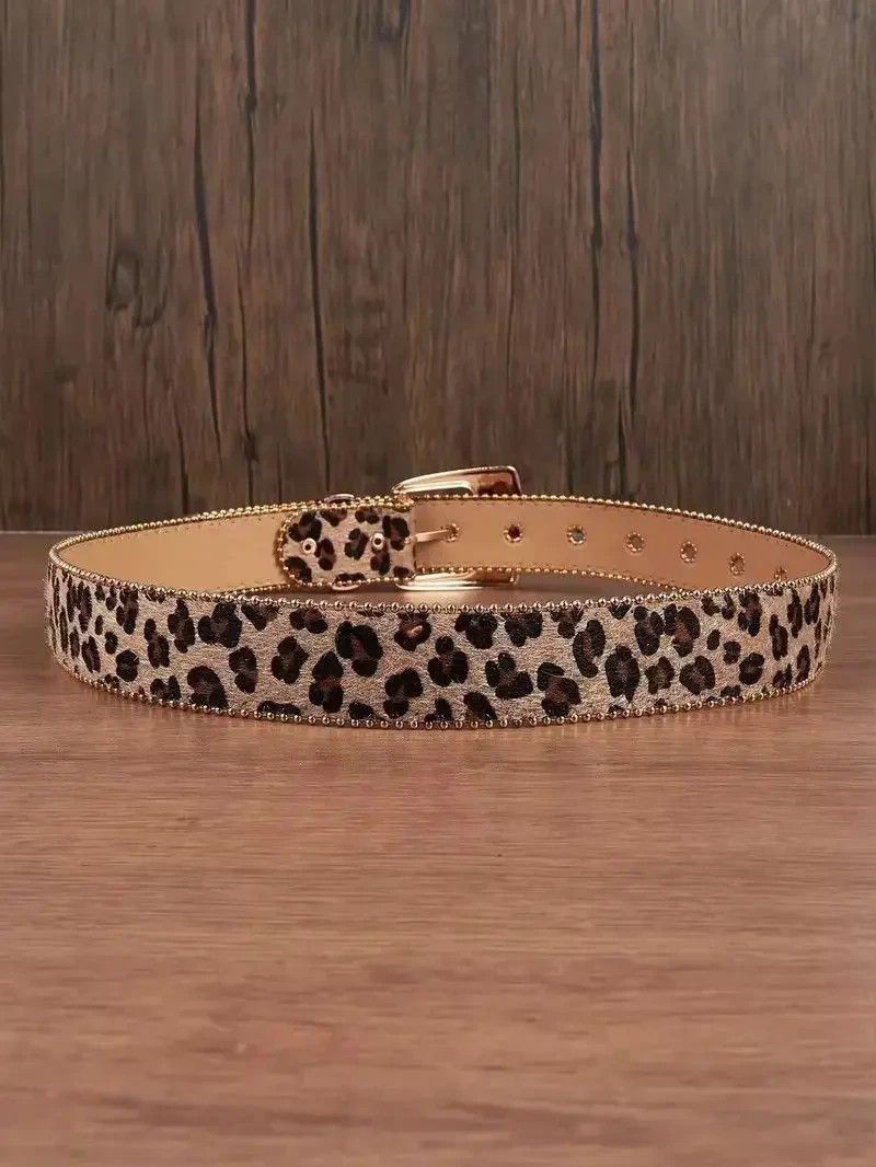 Japanese Brand 112 cm 2000s style leopard cheetah print belt Size ONE SIZE - 3 Thumbnail