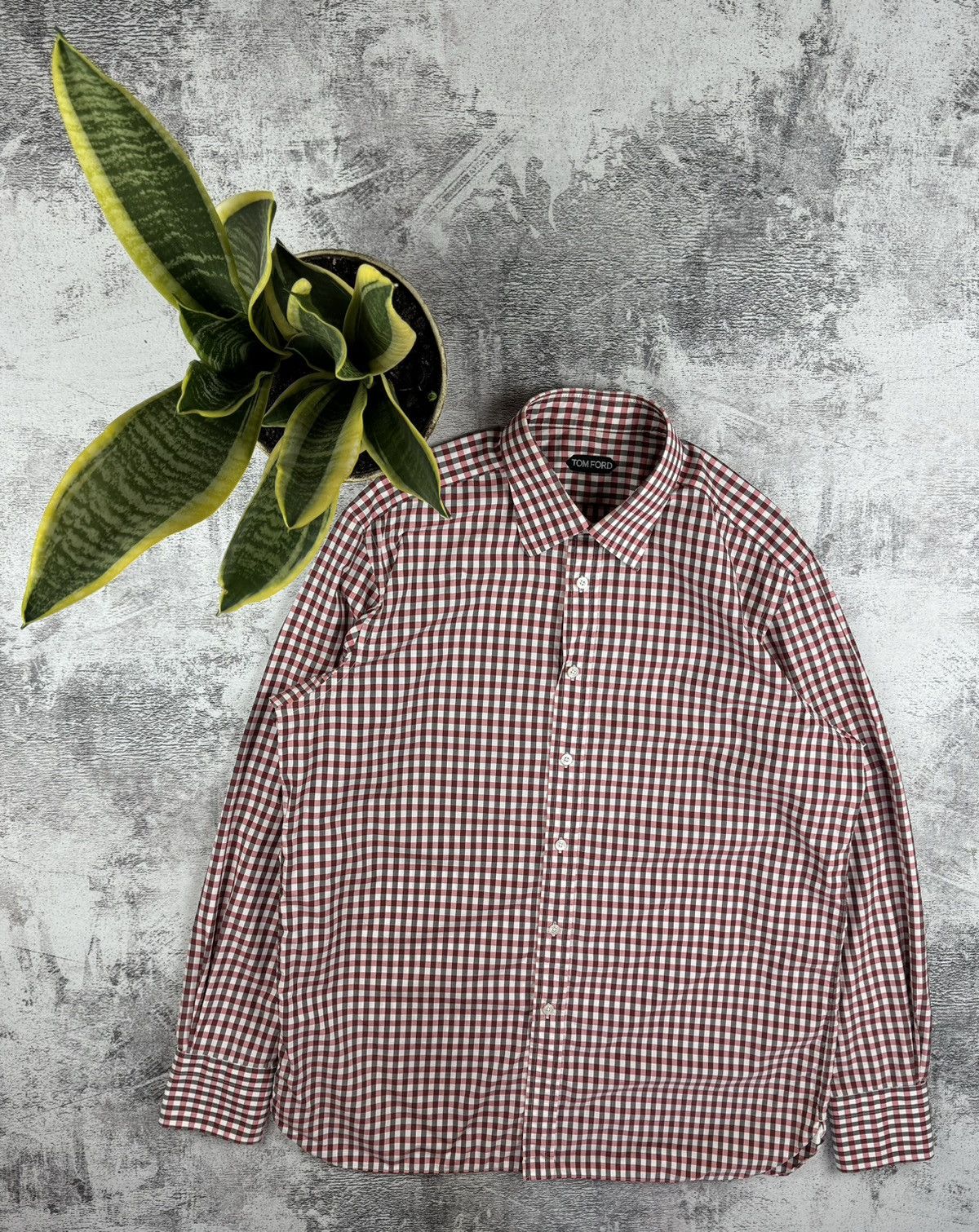 Vintage 90S TOM FORD Luxury Checked Striped Longsleeve Shirt