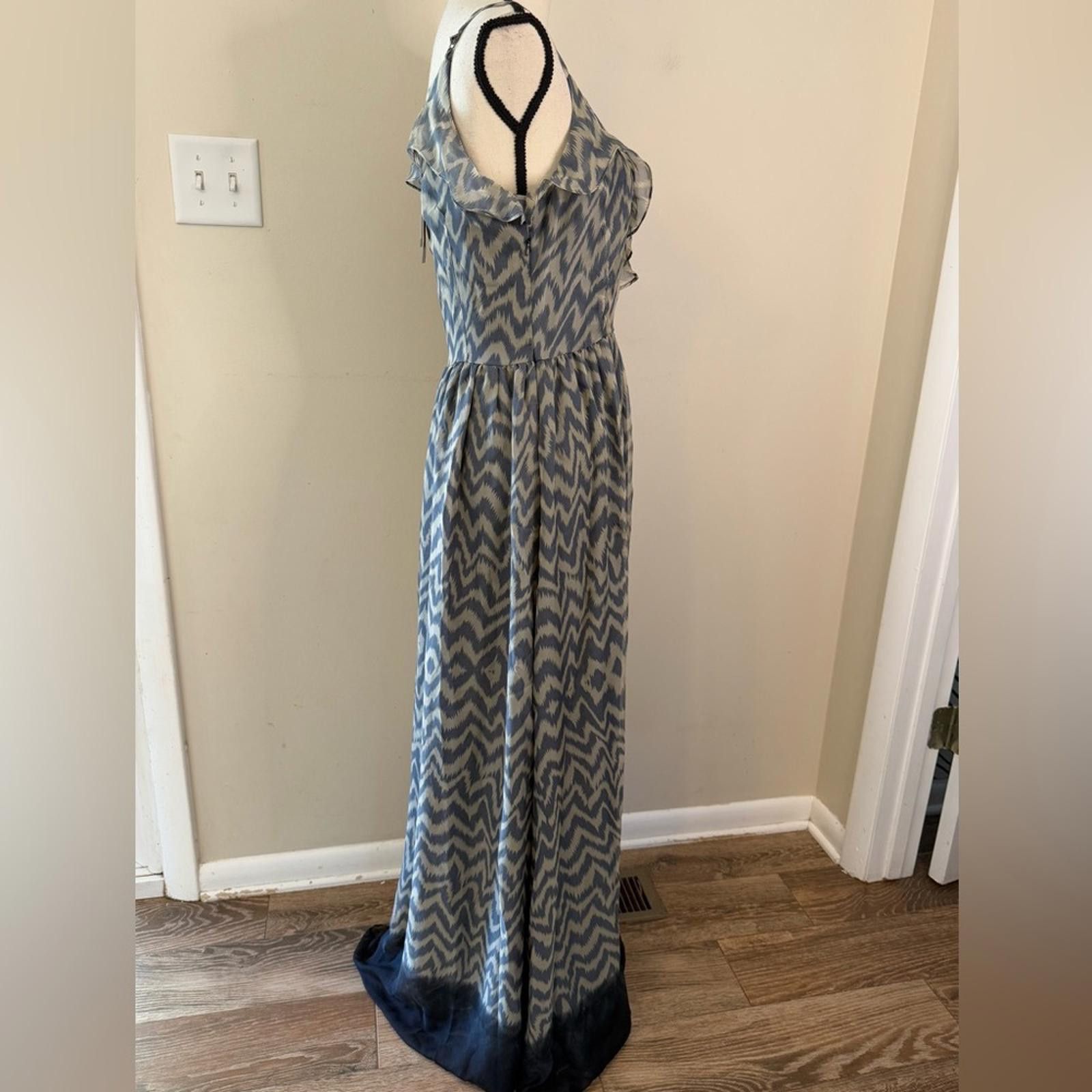 Other PIT by JC Collection maxi dress gray tan chevron pattern 4 Size S / US 4 / IT 40 - 4 Thumbnail