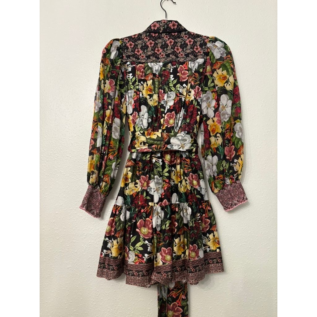 Alice + Olivia ALICE + OLIVIA | Tiffie Puff Sleeve Mini Shirt Dress | US 0 Size XS / US 0-2 / IT 36-38 - 6 Thumbnail