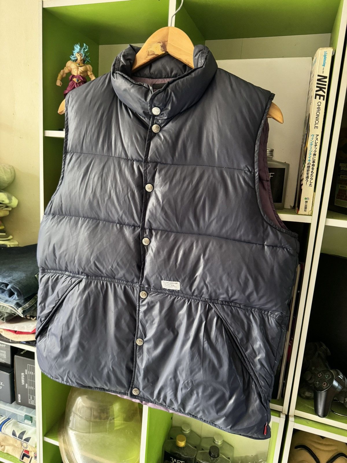 image of Wtaps Down Puffer Vest in Blue/Navy, Men's (Size Medium)