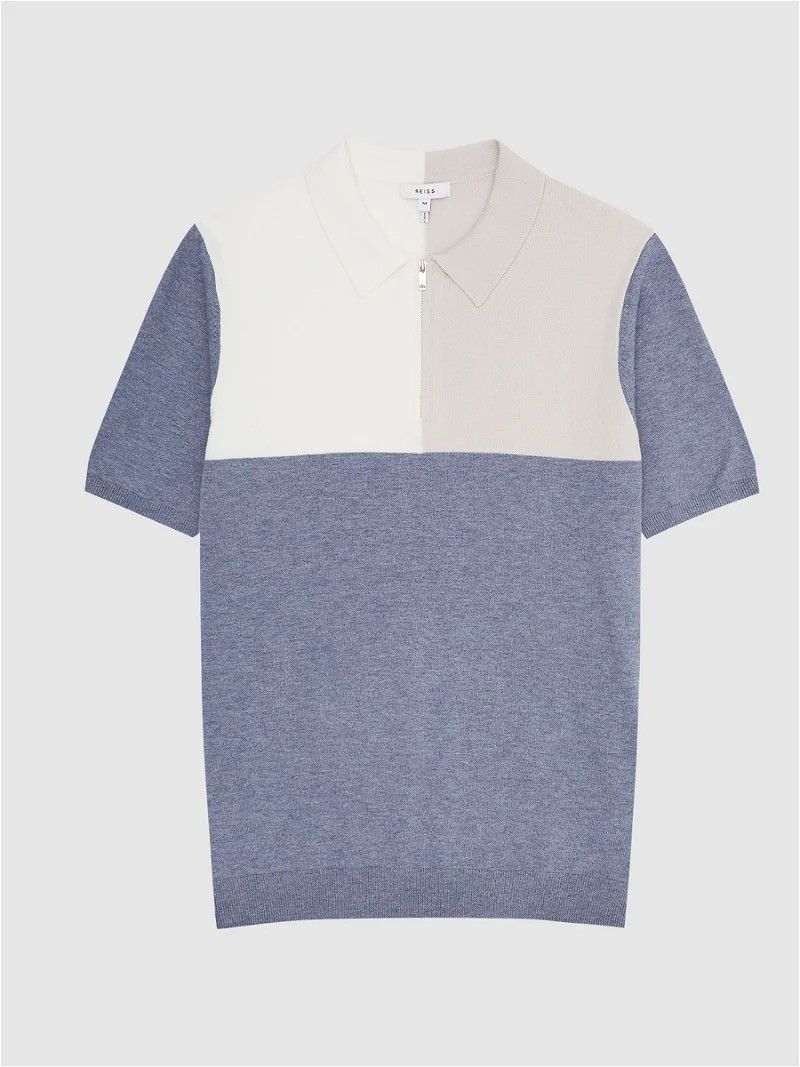 Reiss REISS Port Luxury 1/4 Zip Wool & Cotton Polo Size US M / EU 48-50 / 2 - 2 Thumbnail