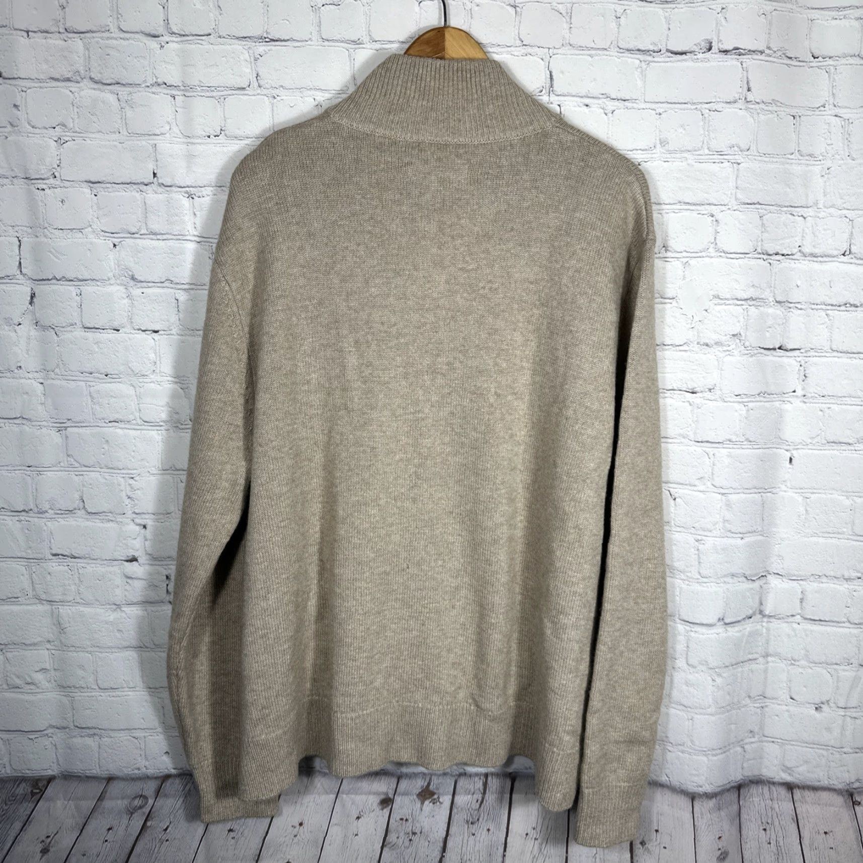 CO Collars & Co Sweater Mens 2XL Tan Napoli Mockneck Solid Knit Pullover Size US XXL / EU 58 / 5 - 6 Thumbnail