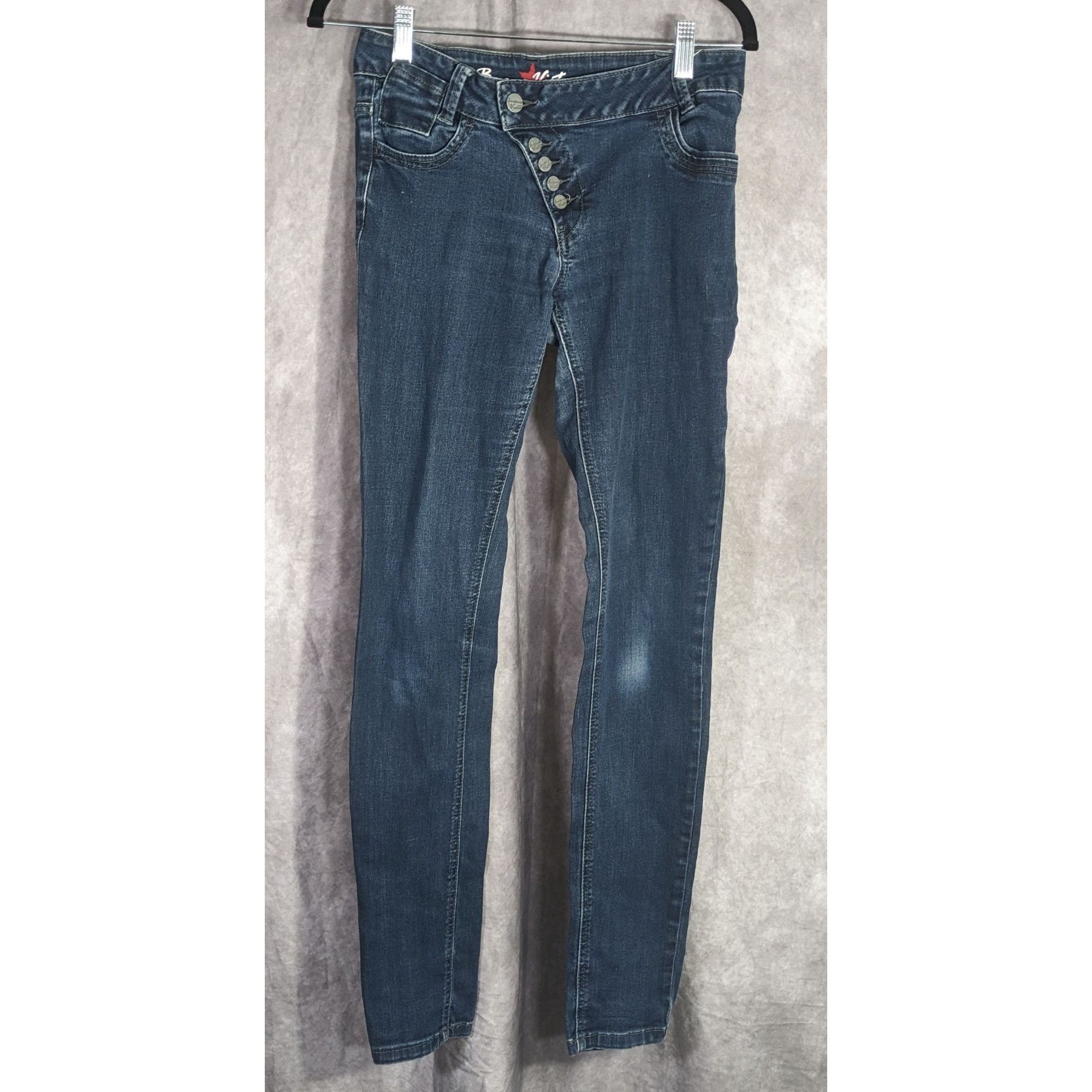 Other Buena Vista Womens Skinny Jeans Dark Wash Distressed Button Size 30" / US 8 / IT 44 - 4 Thumbnail