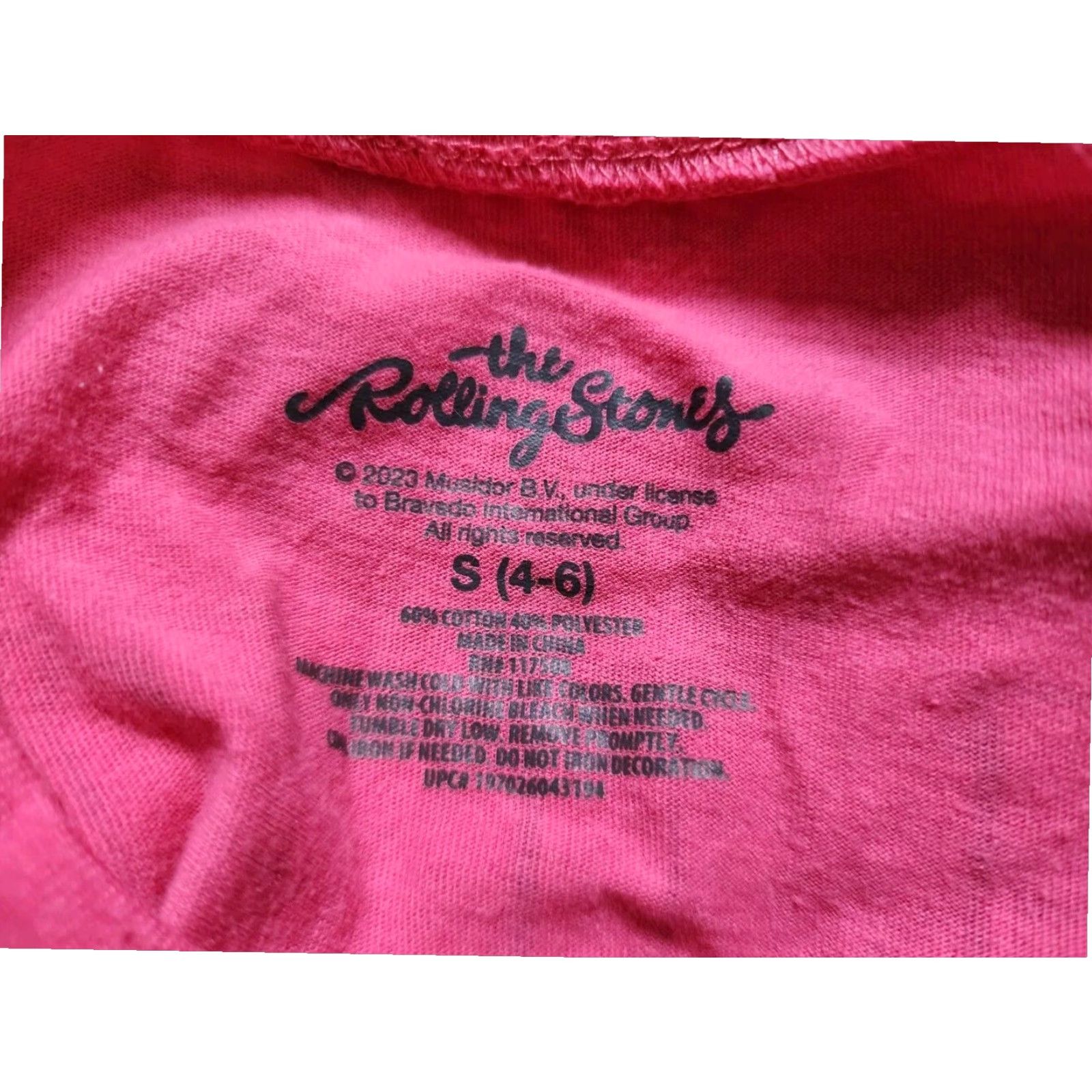 Doublet THE ROLLING STONES T Shirt Womens Small Pink Double Sided Retro Tour 1977 UK Concert Tee Size S / US 4 / IT 40 - 5 Thumbnail