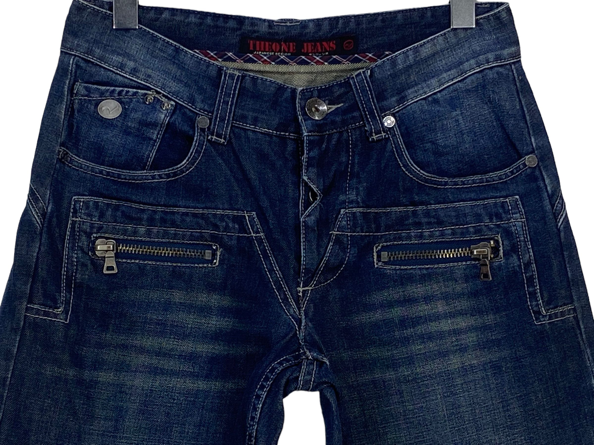 Japanese Brand The One Distressed Jeans Multizipper Pocket Size US 29 - 3 Thumbnail