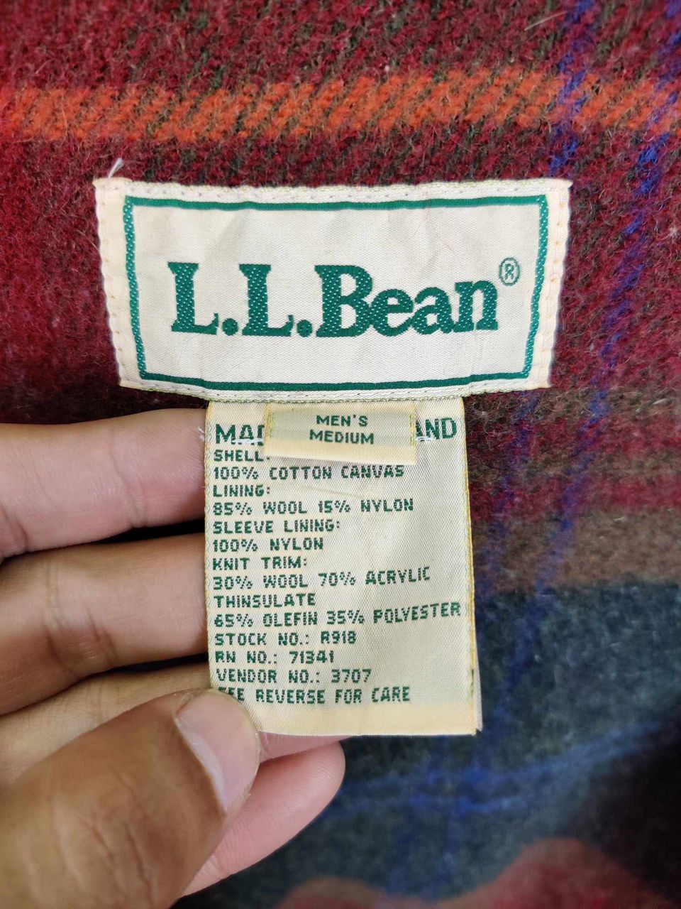 L.L. Bean Vintage L.L. Bean Canvas Wool Lined Hoodie Jacket Size US M / EU 48-50 / 2 - 16 Thumbnail