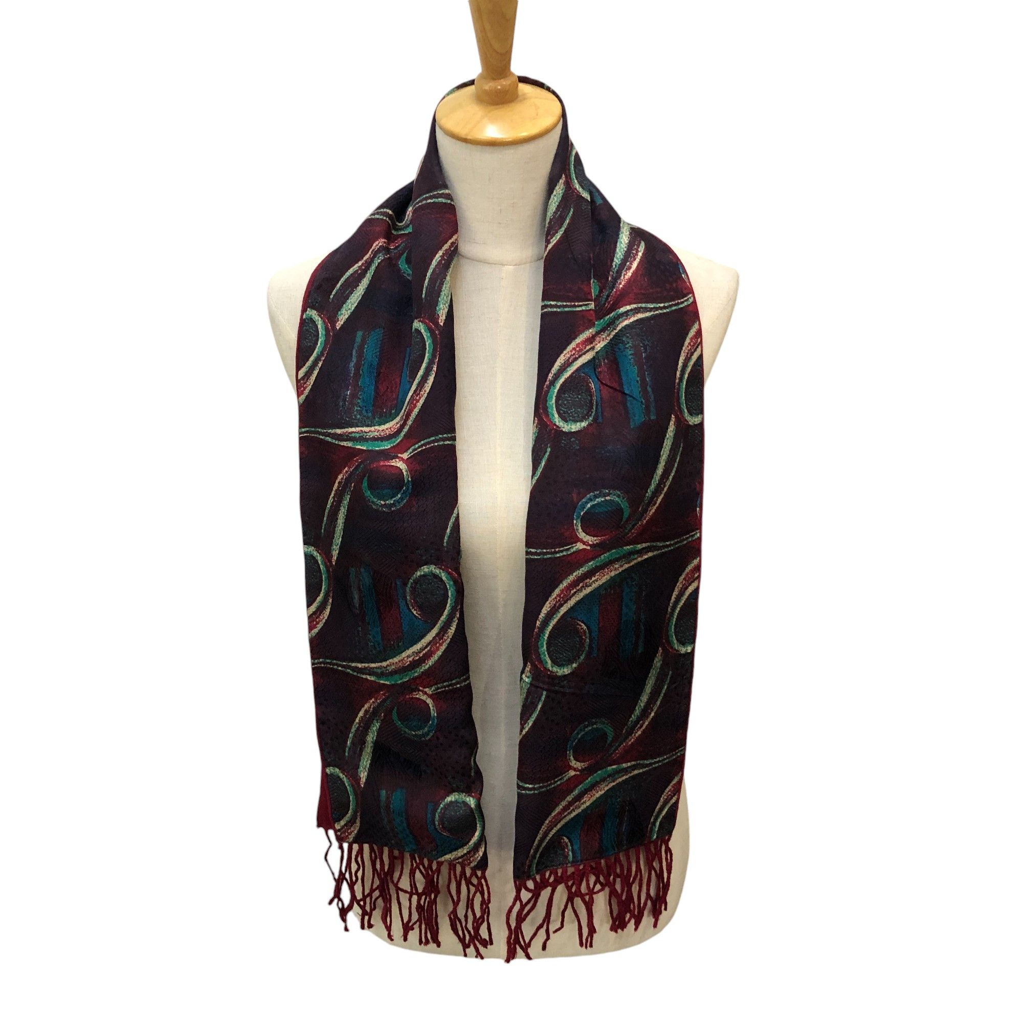 Japanese Brand Abstract Design Silk/Wool Scarf Muffler Neckwear V2892 Size ONE SIZE - 1 Thumbnail