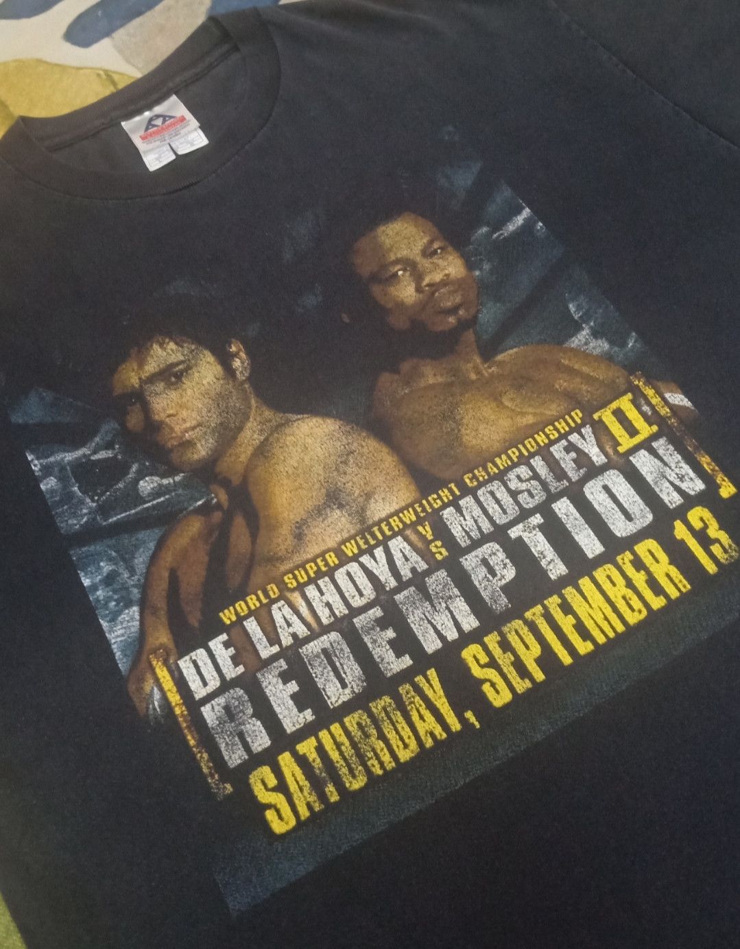 Rap Tees × Vintage Vintage De La Hoya vs Mosley II Redemption Promo T-shirt Size US L / EU 52-54 / 3 - 6 Thumbnail