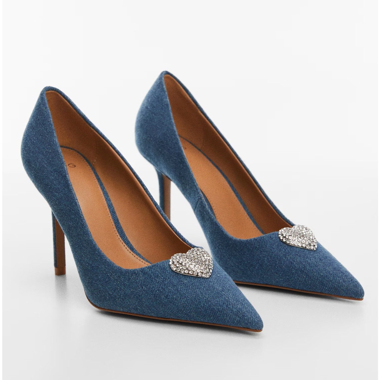 Mango MANGO Rhinestone Denim Heels NWT Size US 7.5 / IT 37.5 - 16 Thumbnail