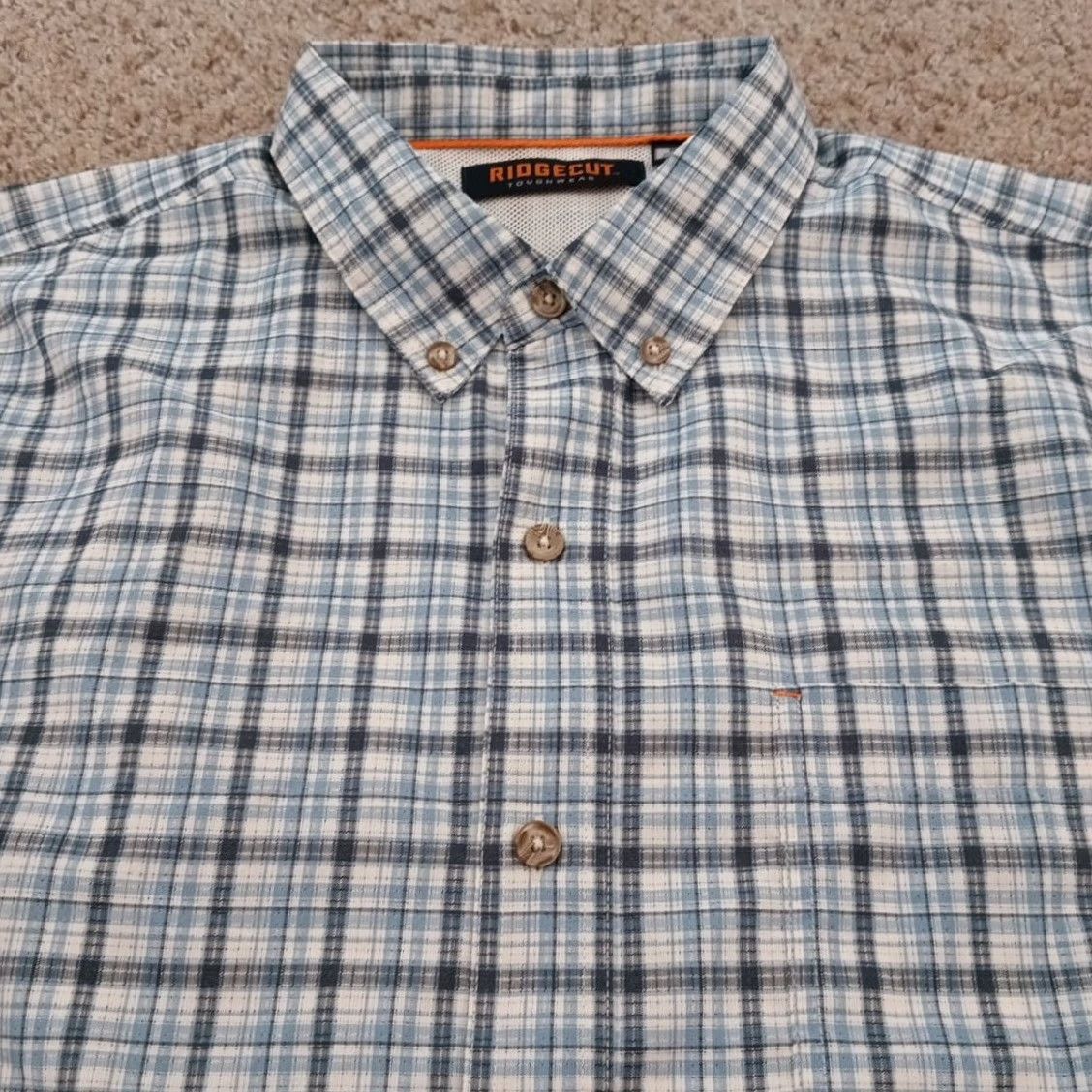 Vintage Ridgecut Shirt Mens XL Blue Plaid Button-Down Long Sleeve Breathable Collared Regular Button Up Breathable Navy blue? Size US XL / EU 56 / 4 - 2 Thumbnail