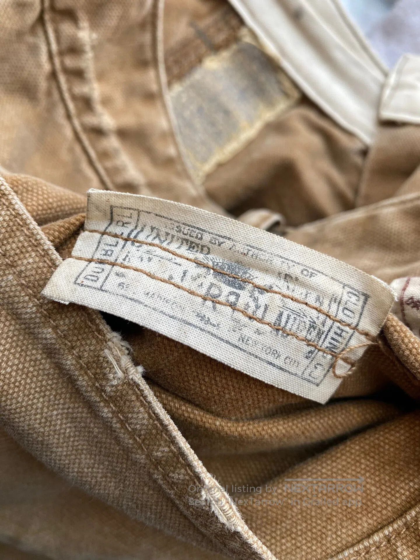 RRL Ralph Lauren khaki canvas work pants with distressed details. Size US 34 / EU 50 - 8 Thumbnail