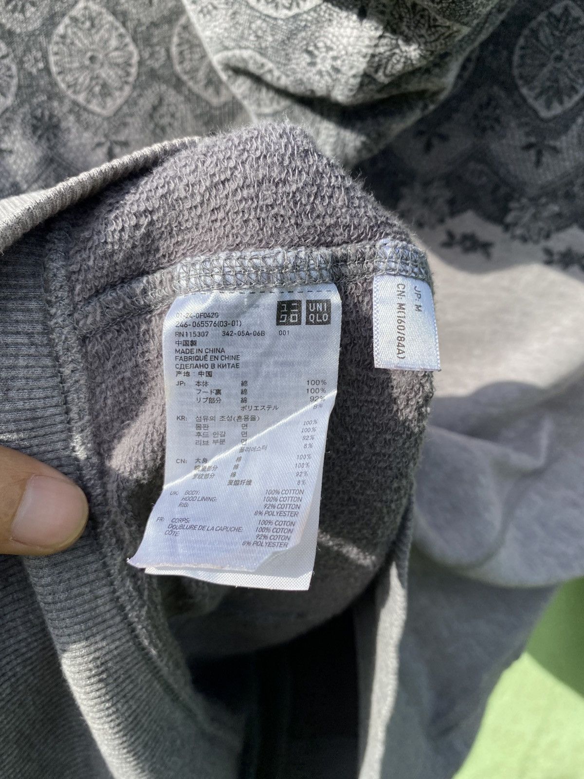 Japanese Brand Uniqlo Luxury Hood Zip Hoodie Grey Tribal Pattern Y2K Jacket Size M / US 6-8 / IT 42-44 - 16 Thumbnail