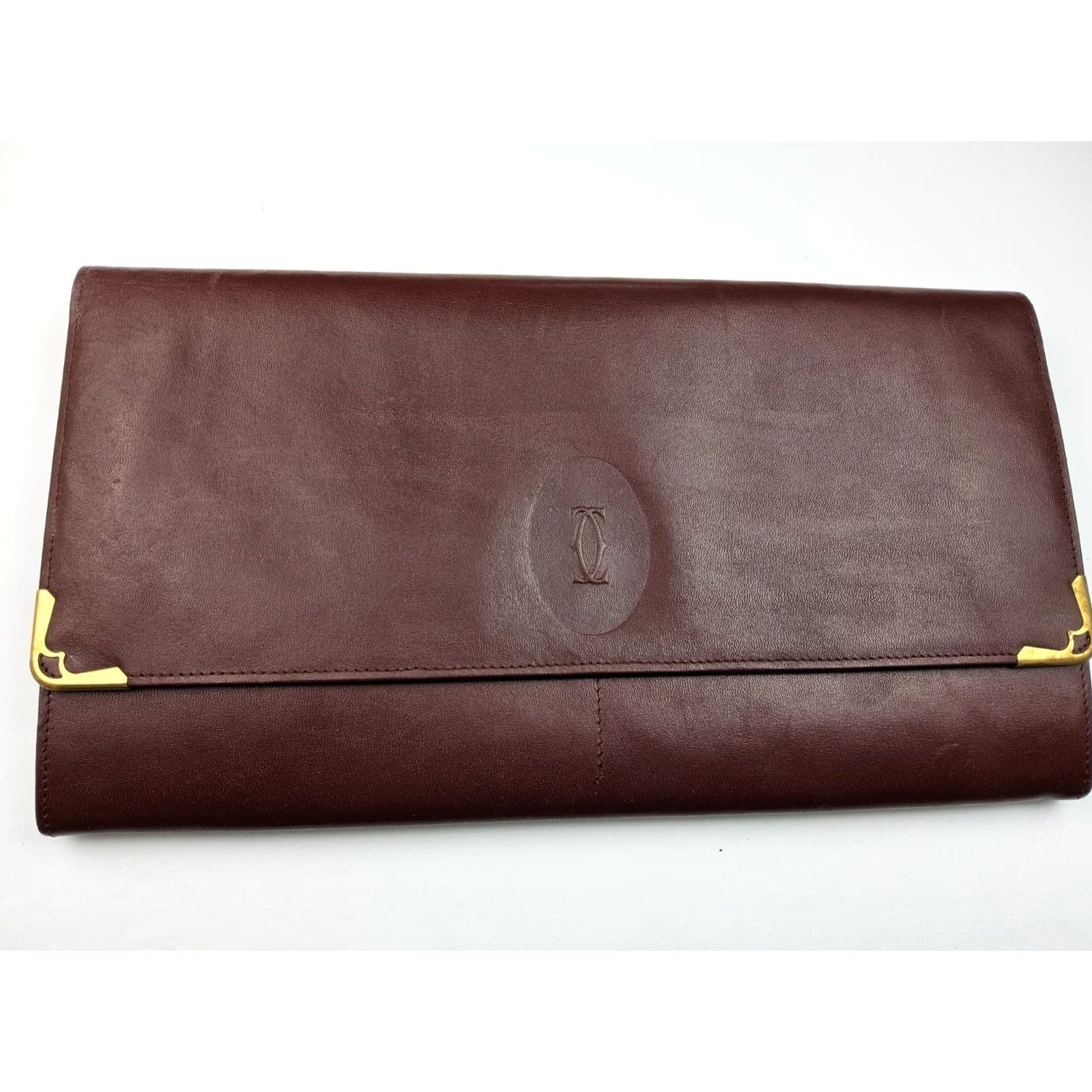 Cartier Cartier Clutch Large Leather Bordeaux Purse Women, Must De Cartier, Bag, Vintage? Size ONE SIZE - 4 Thumbnail