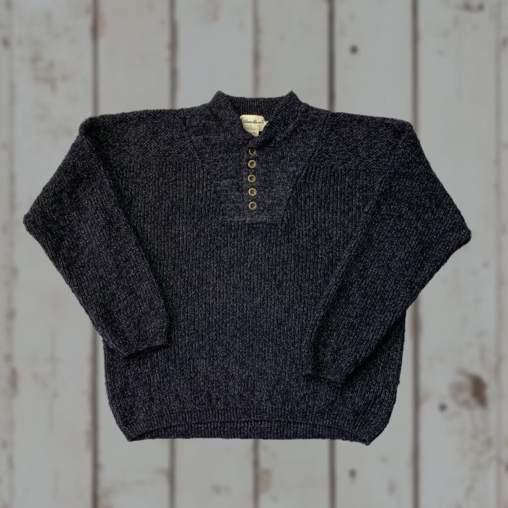 Eddie Bauer VINTAGE Eddie Bauer Cotton Henley Sweater XL Gray Mens Casual Knit Shirt Size US XL / EU 56 / 4 - 1 Thumbnail