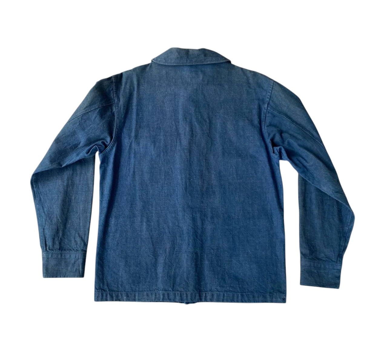 Vintage Vintage 40s-60s Shawl Collar French Blue Chore Denim Jacket Size US L / EU 52-54 / 3 - 12 Thumbnail