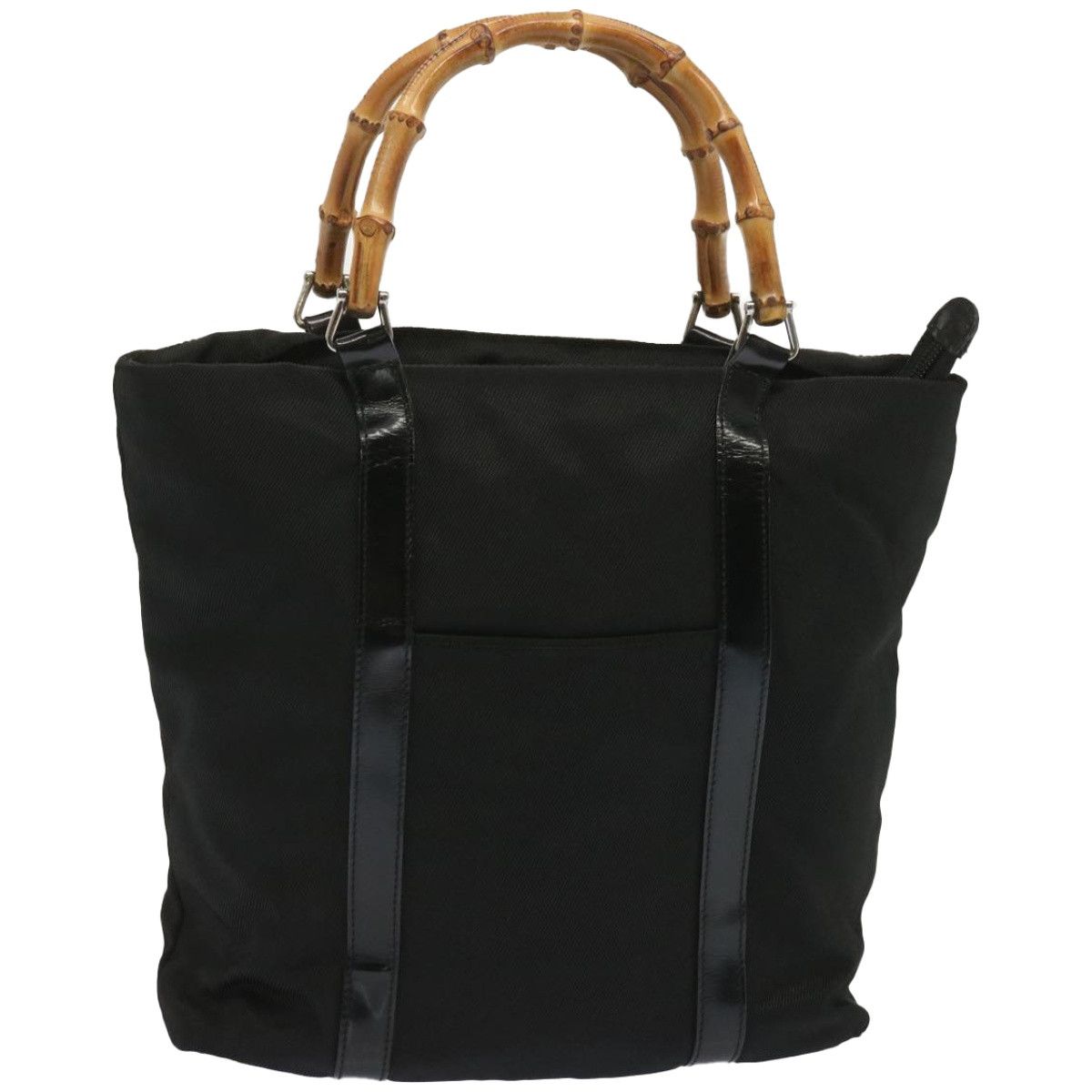 Gucci Bamboo Black Synthetic Handbag (Pre-Owned) Size ONE SIZE - 1 Thumbnail