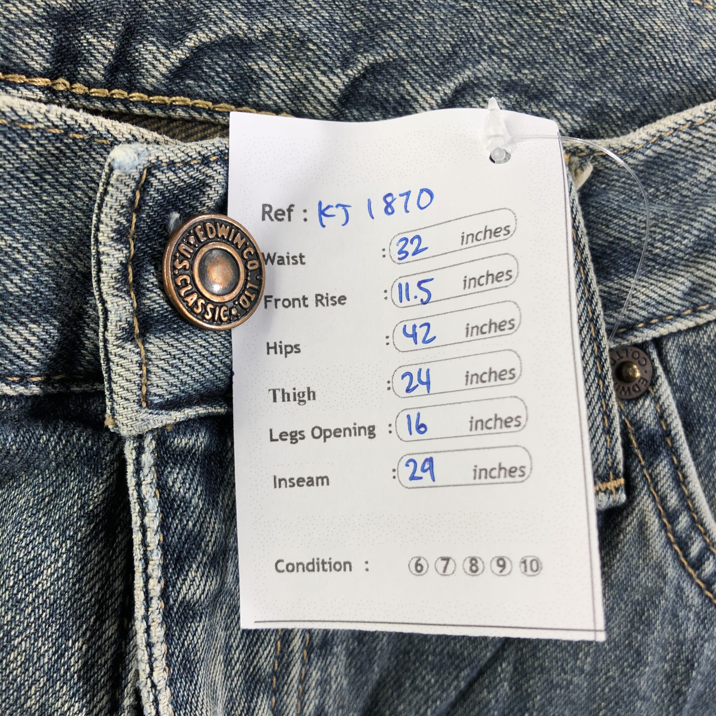 Edwin Vintage Edwin 604 Jeans Faded Blue Jeans KJ1870 Size US 32 / EU 48 - 11 Thumbnail