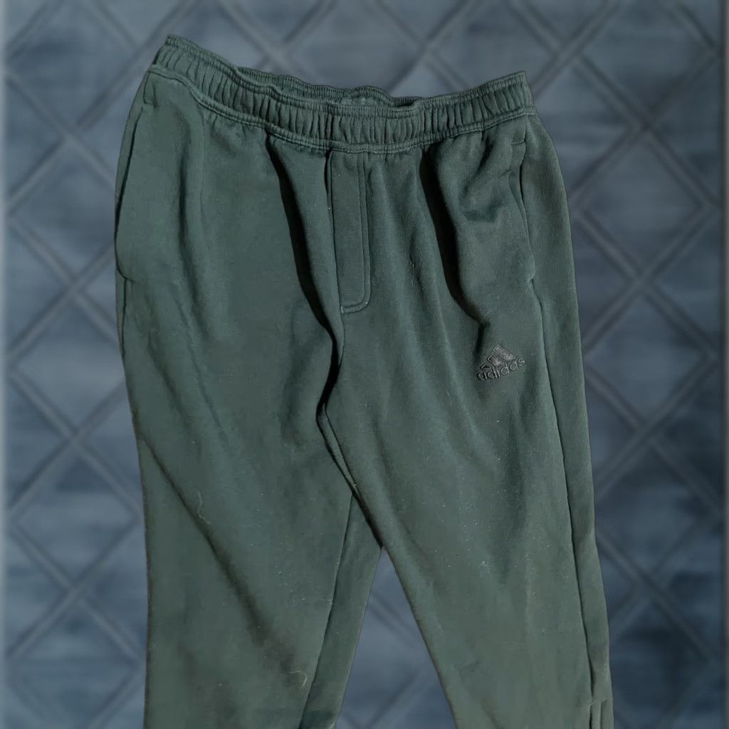 Adidas Adidas Sweatpants Pants Green Logo Athletic Men L fleece Size US 33 - 1 Thumbnail