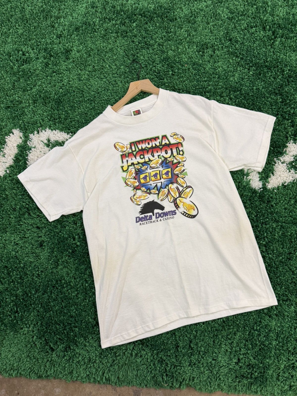 Fruit Of The Loom × Vintage Vintage 90s Y2K Lotto Slots Gambling Tee White Large Game Size US L / EU 52-54 / 3 - 2 Thumbnail
