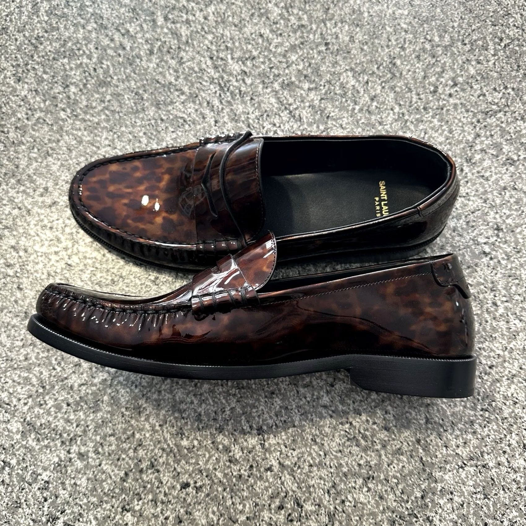 Yves Saint Laurent Saint Laurent Le Loafer Monogram Penny Slippers Loafer Brown Patent Leather 41 11 US Women Vintage 670232 Size US 11 / IT 41 - 6 Thumbnail