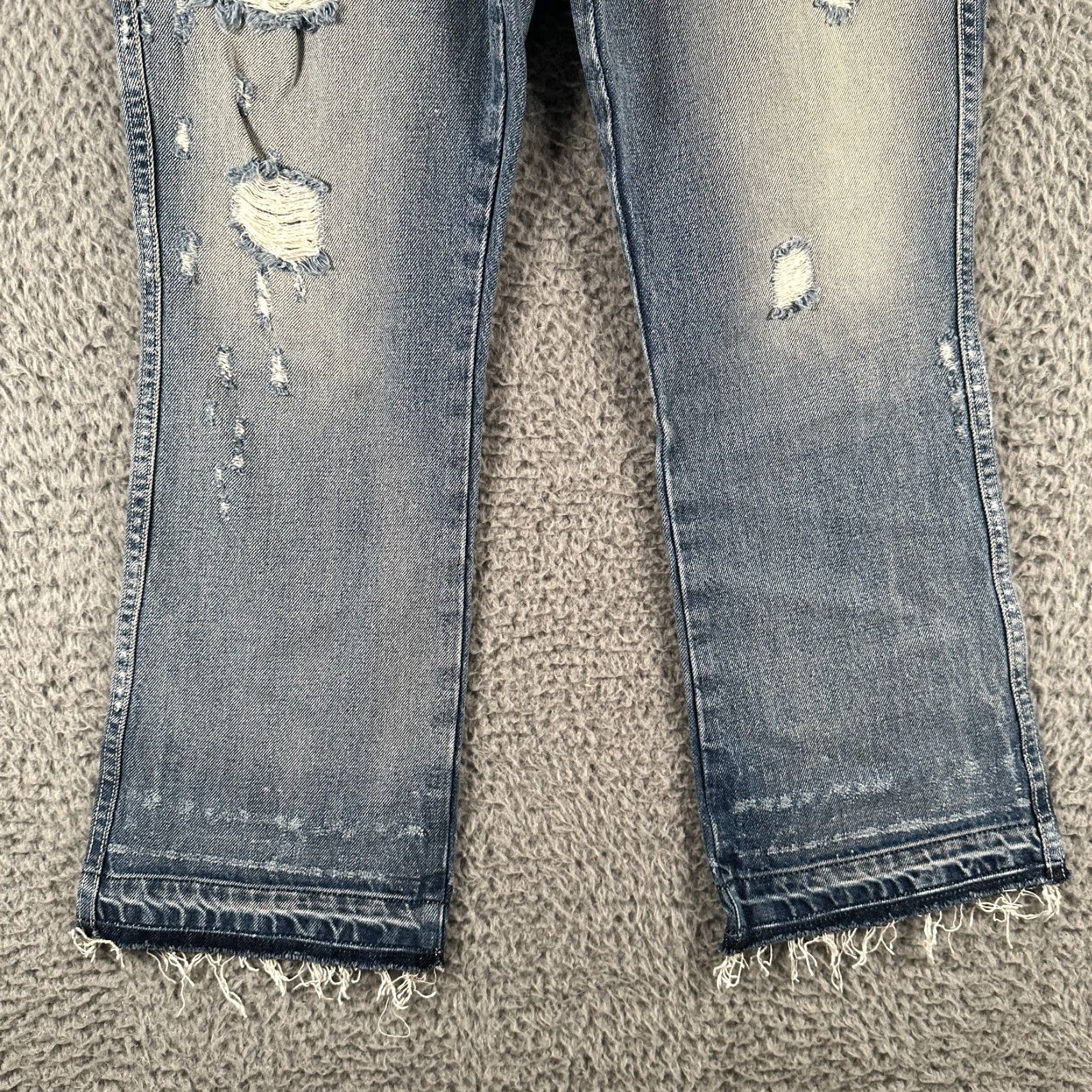 AYR Ayr Jeans High Rise Distressed Straight Womens 27 Blue Medium Wash Boho Vintage Size 27" / US 4 / IT 40 - 3 Thumbnail