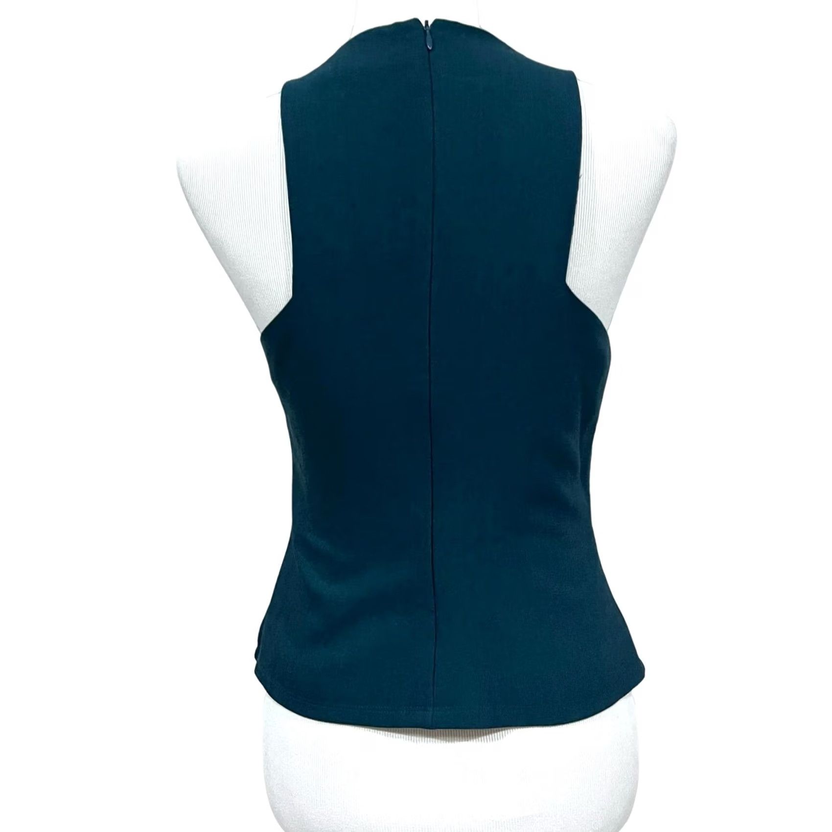 Griffin Annie Griffin Beaded Sleeveless Top Teal Blue Sz 6 Womens Blouse Fitted Tank Short Sleeveless Size M / US 6-8 / IT 42-44 - 5 Thumbnail