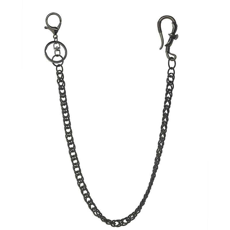 Japanese Brand Gunmetal Biker Pants Chain Double Wire Curl Size ONE SIZE - 4 Thumbnail