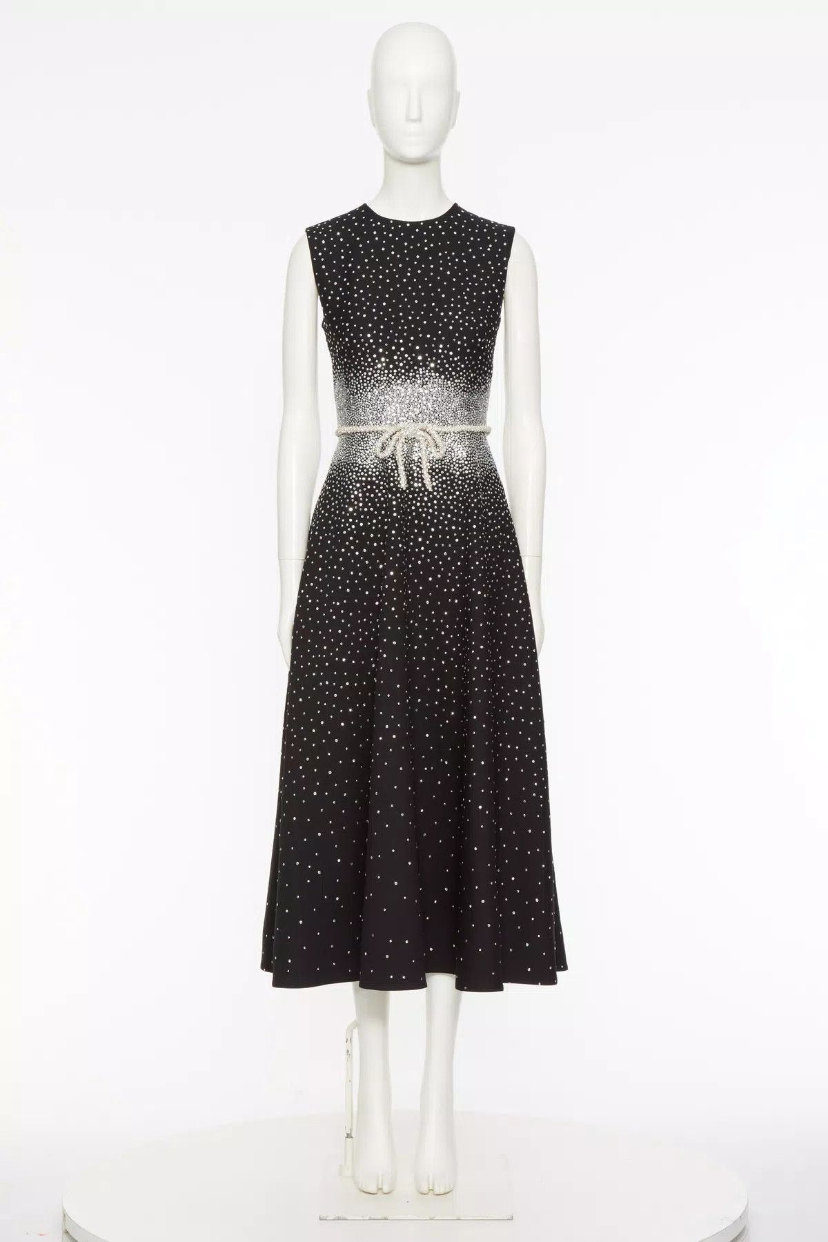 Valentino o1s1wg110625 Crepe Couture Dress in Black/Silver Size XS / US 0-2 / IT 36-38 - 1 Thumbnail