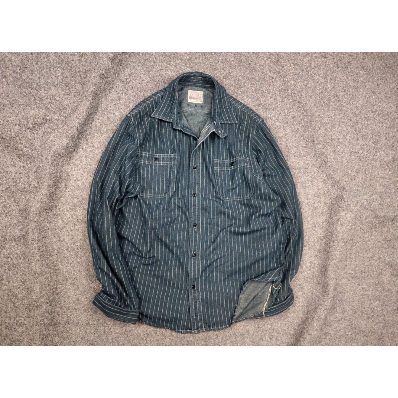 Vintage Non Stock Flyer Japan Wabash Vent Hole Vintage Style Work Shirt Size US XXL / EU 58 / 5 - 2 Thumbnail