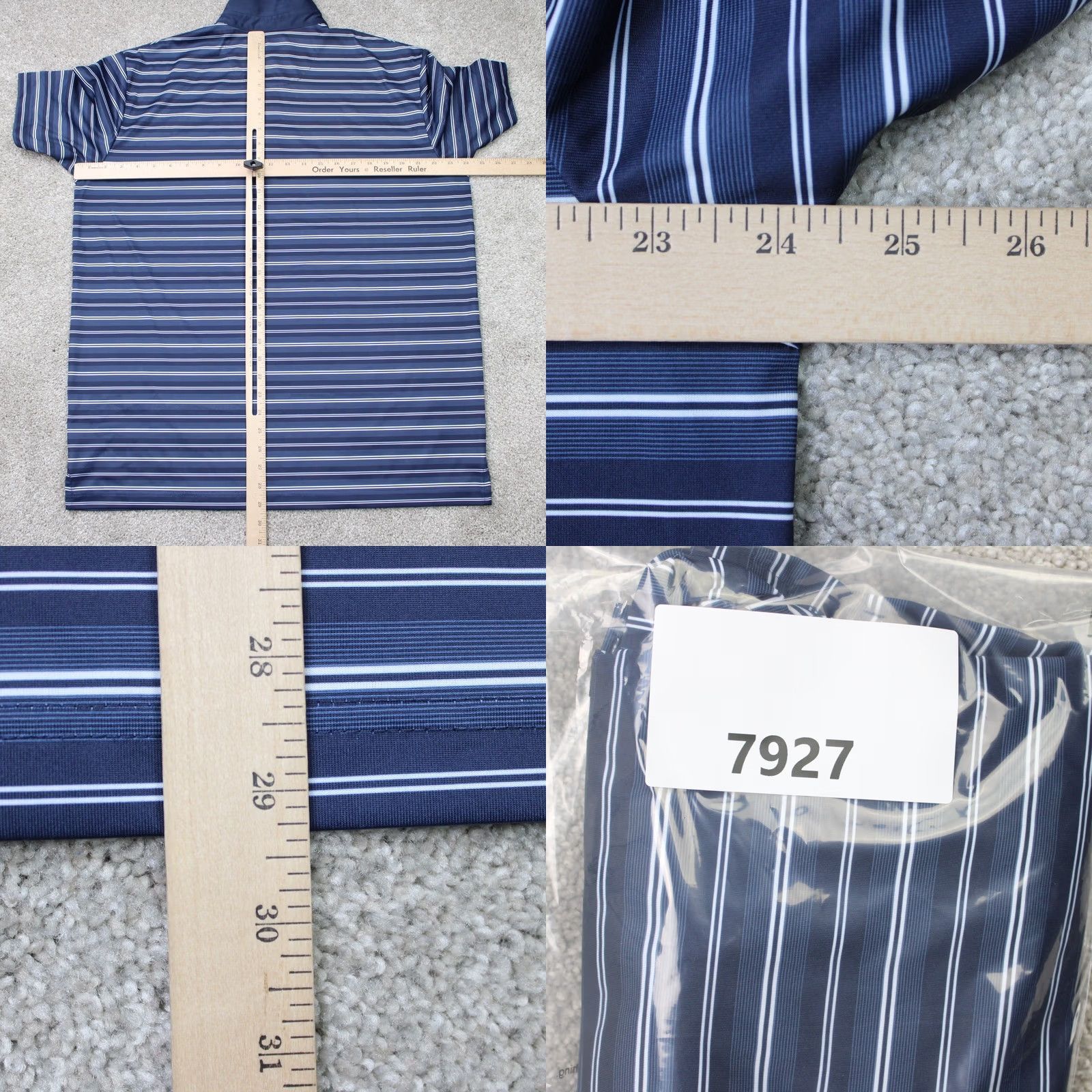 Callaway Callaway Polo Shirt Mens Large Blue/White Striped Opti-Dri Golf Short Sleeve Polo Shirt Size US L / EU 52-54 / 3 - 8 Thumbnail