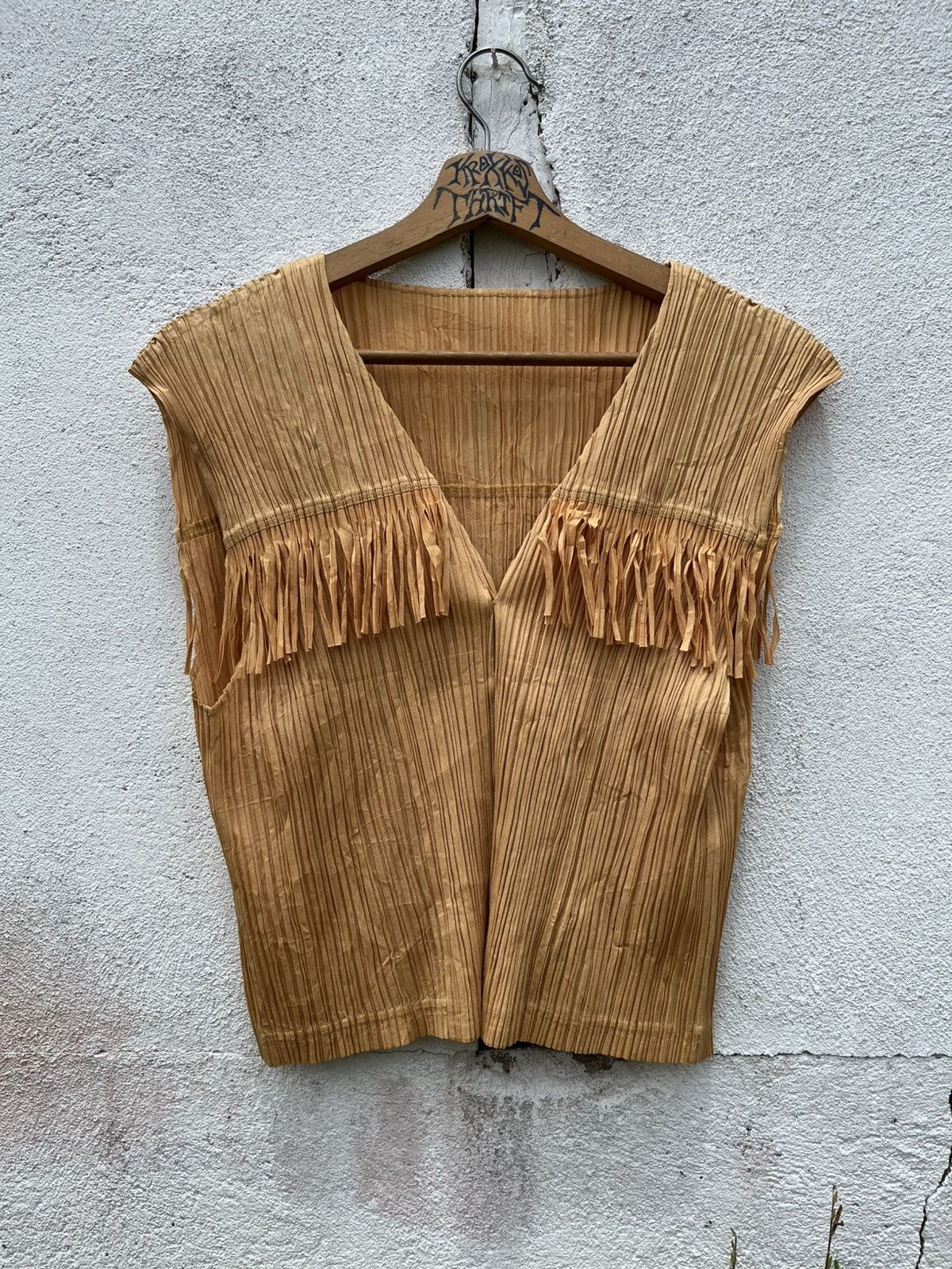 Pleats Please Issey Miyake PLEATS PLEASE Issey Miyake Fringe PP91 Wrinkles Vest Japan Size US M / EU 48-50 / 2 - 6 Thumbnail