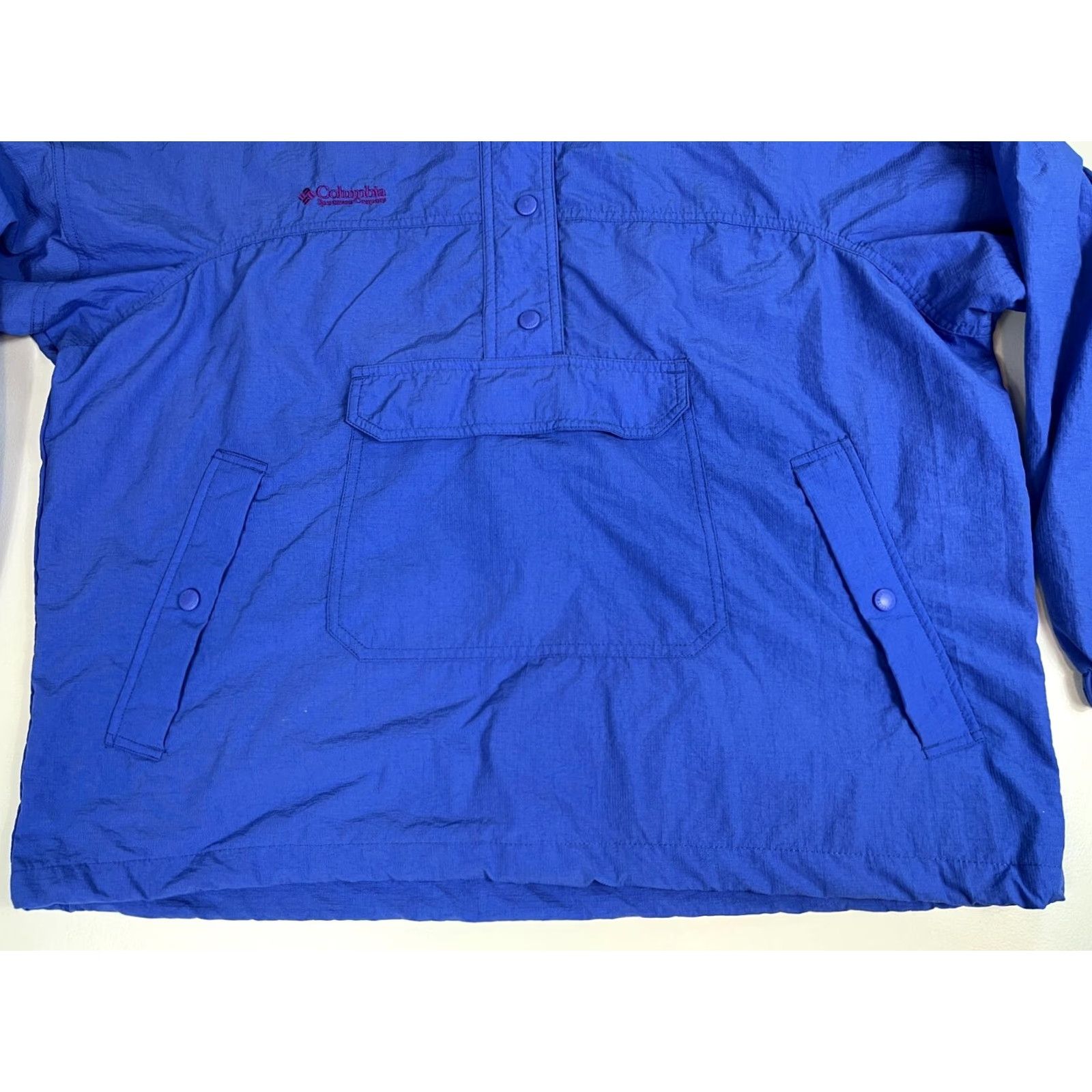 Vintage Columbia Women’s Vintage 90s Pullover Anorak Windbreaker Jacket XL Blue 90s Hooded Pockets Size XL / US 12-14 / IT 48-50 - 6 Thumbnail
