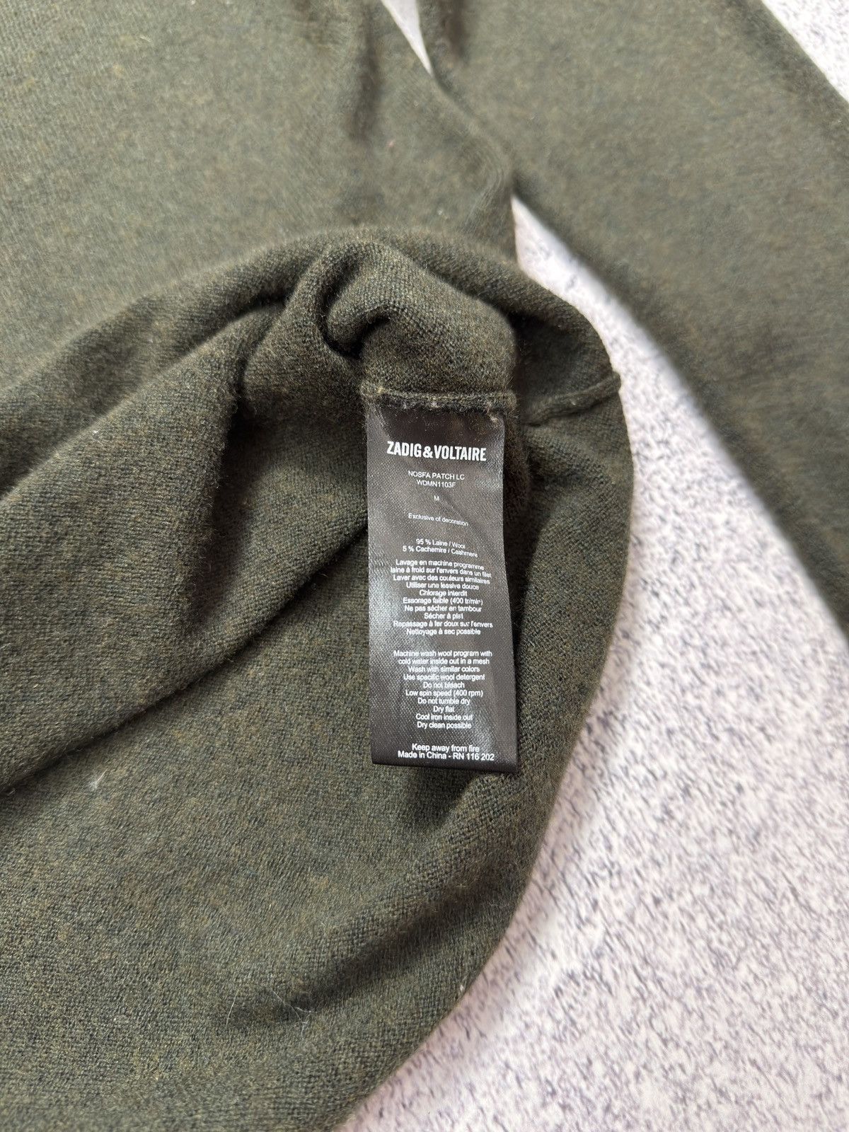 Zadig & Voltaire Zadig & Voltaire Nosfa Patch Cashmere Blend V-Neck Sweater Size M / US 6-8 / IT 42-44 - 10 Thumbnail