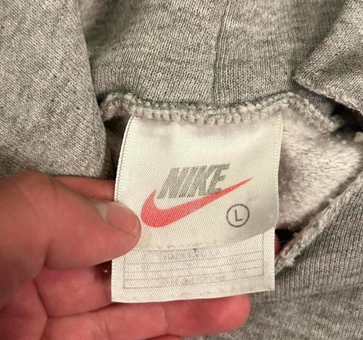Nike Vintage 90s Nike Gray Swoosh Hoodie (Size L) Size US L / EU 52-54 / 3 - 5 Thumbnail