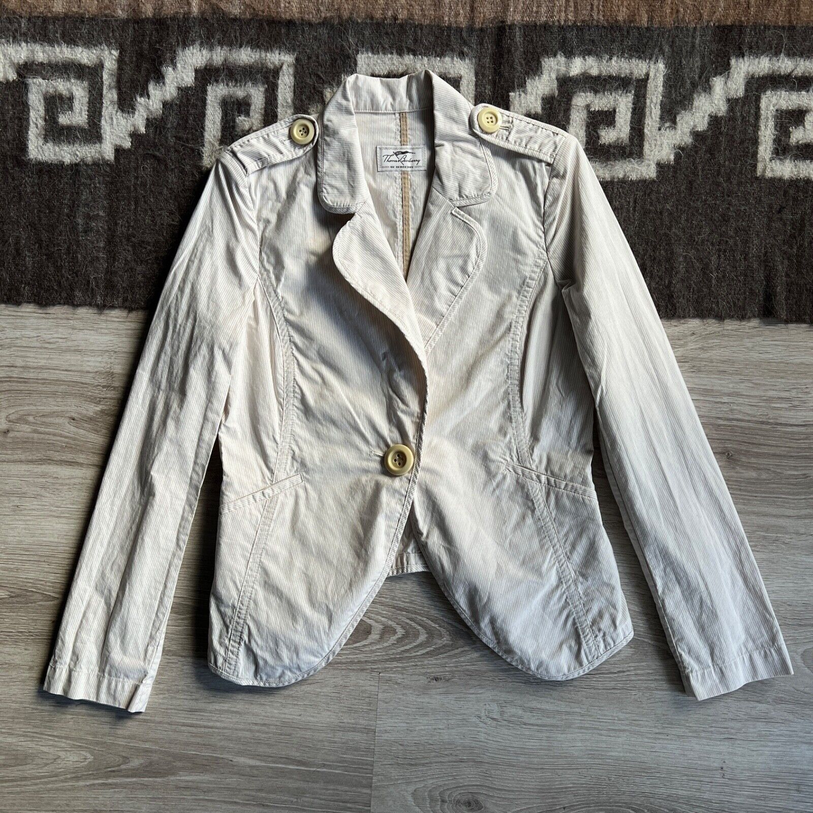 Burberry Thomas Burberry Vintage Stripped Cotton Blazer Jacket 8636AC Size M / US 6-8 / IT 42-44 - 1 Thumbnail